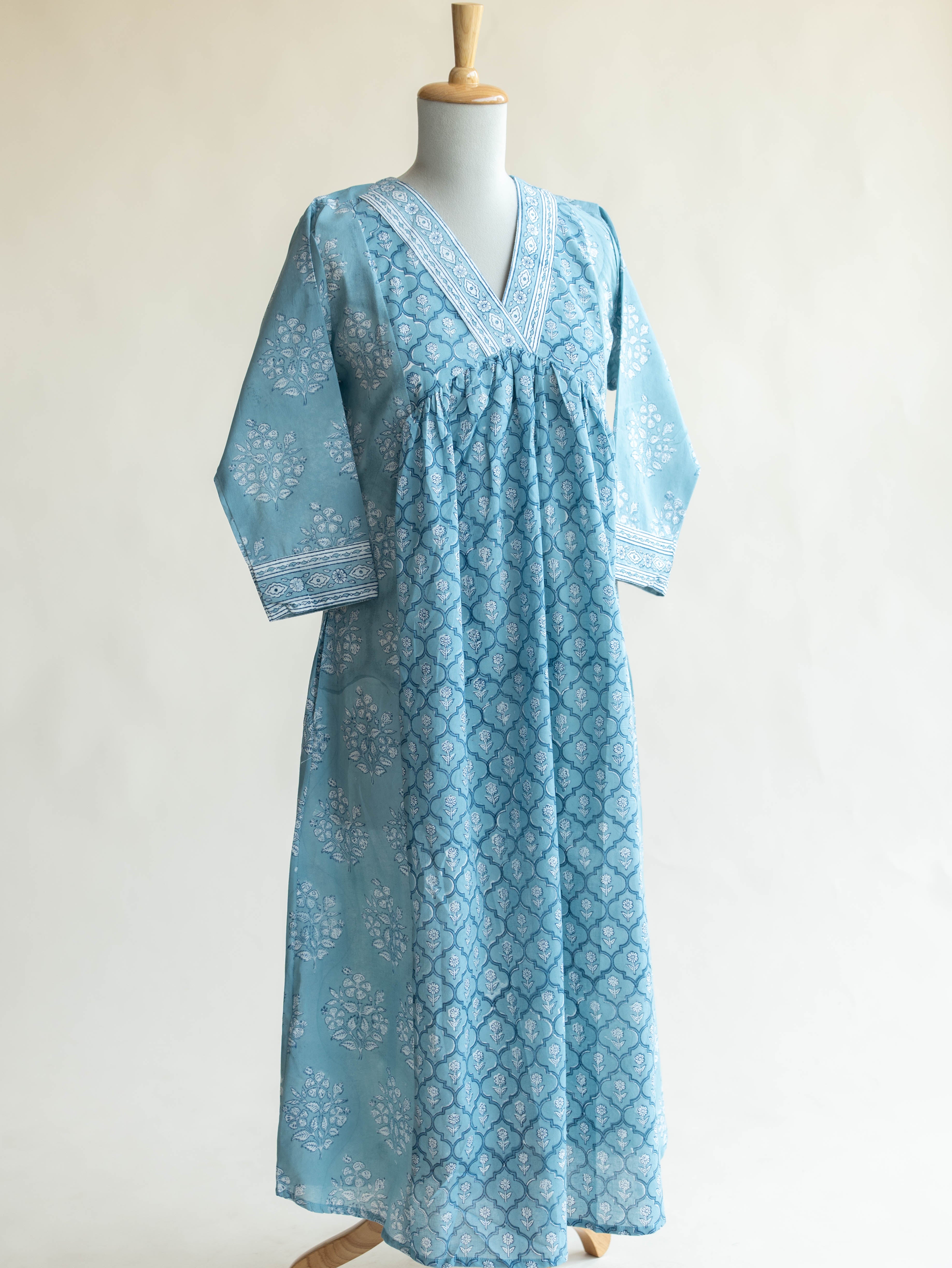 Anika Cotton Block Printed A Line Kurta