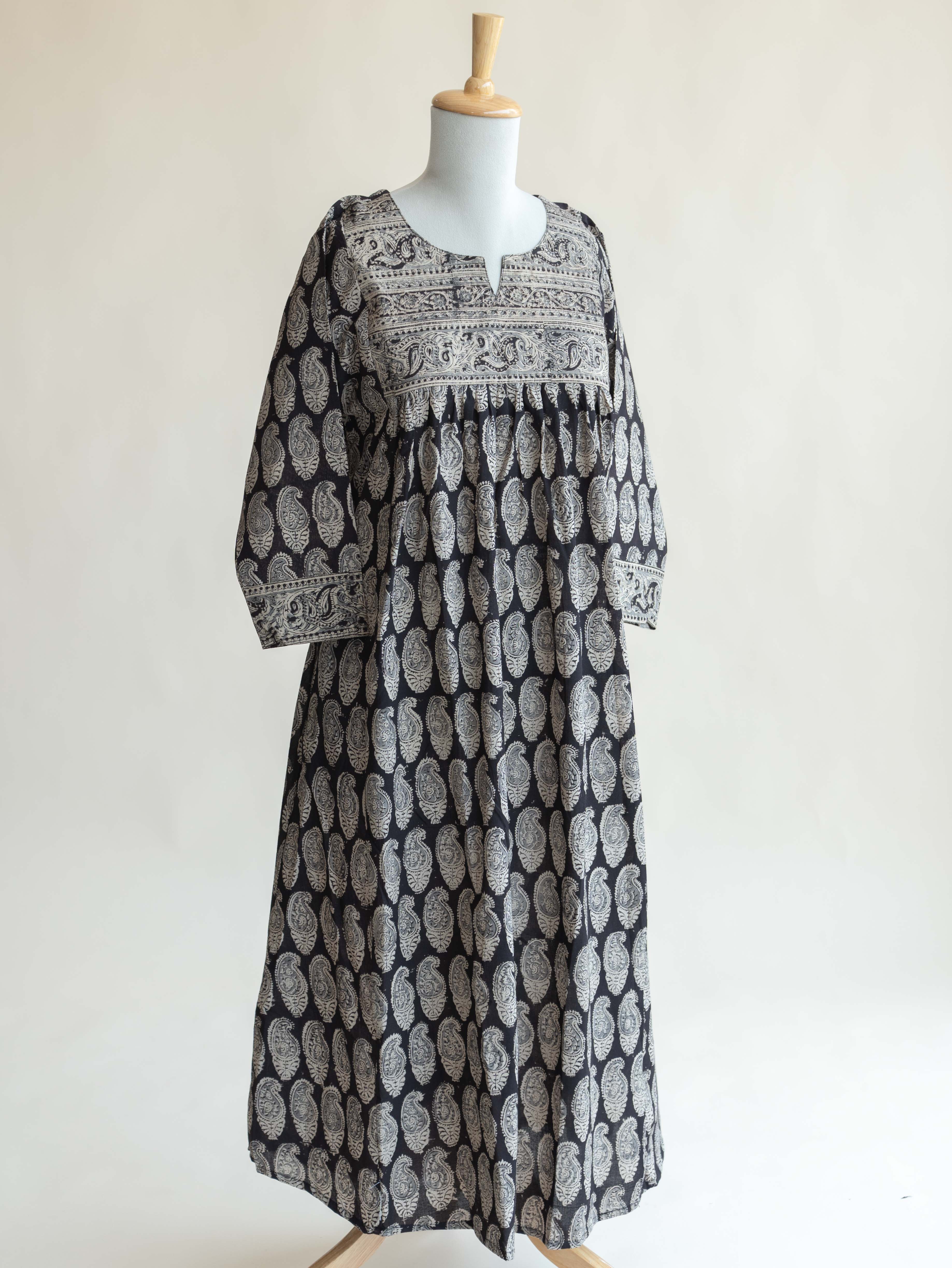 Veda Cotton Kalamkari Block Printed A-Line Kurta