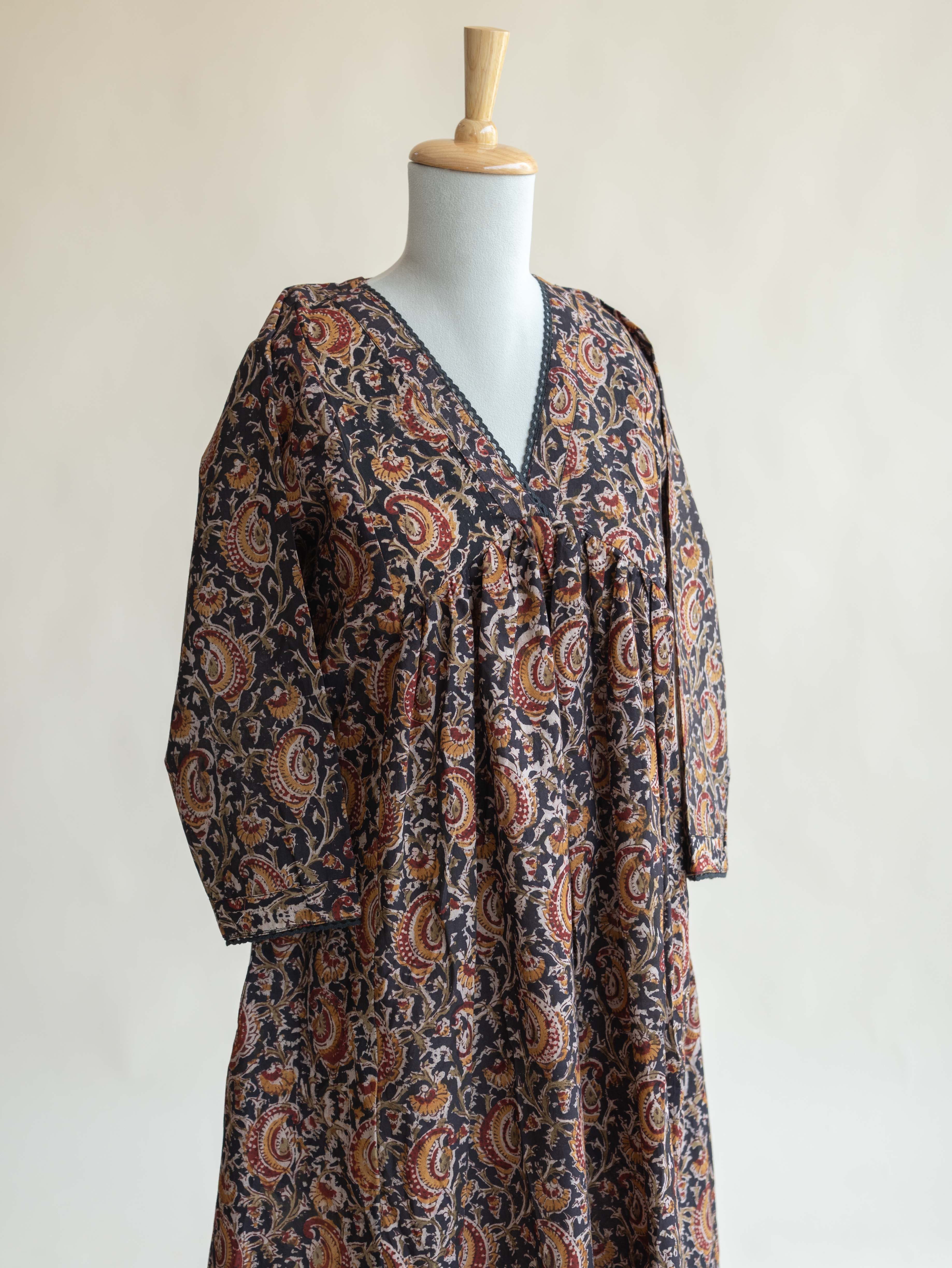 Vamika Cotton Kalamkari Block Printed A-Line Kurta