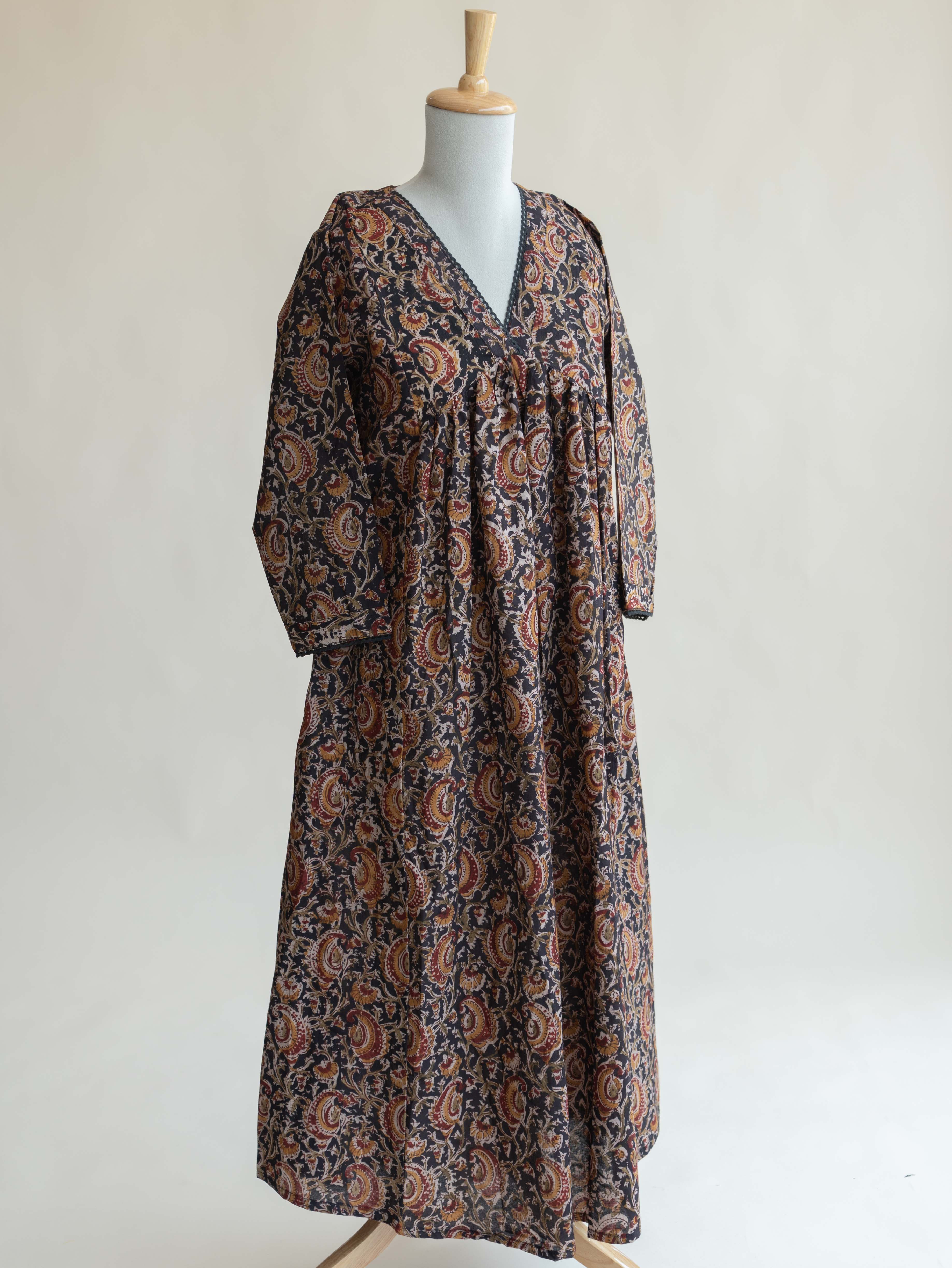 Vamika Cotton Kalamkari Block Printed A-Line Kurta