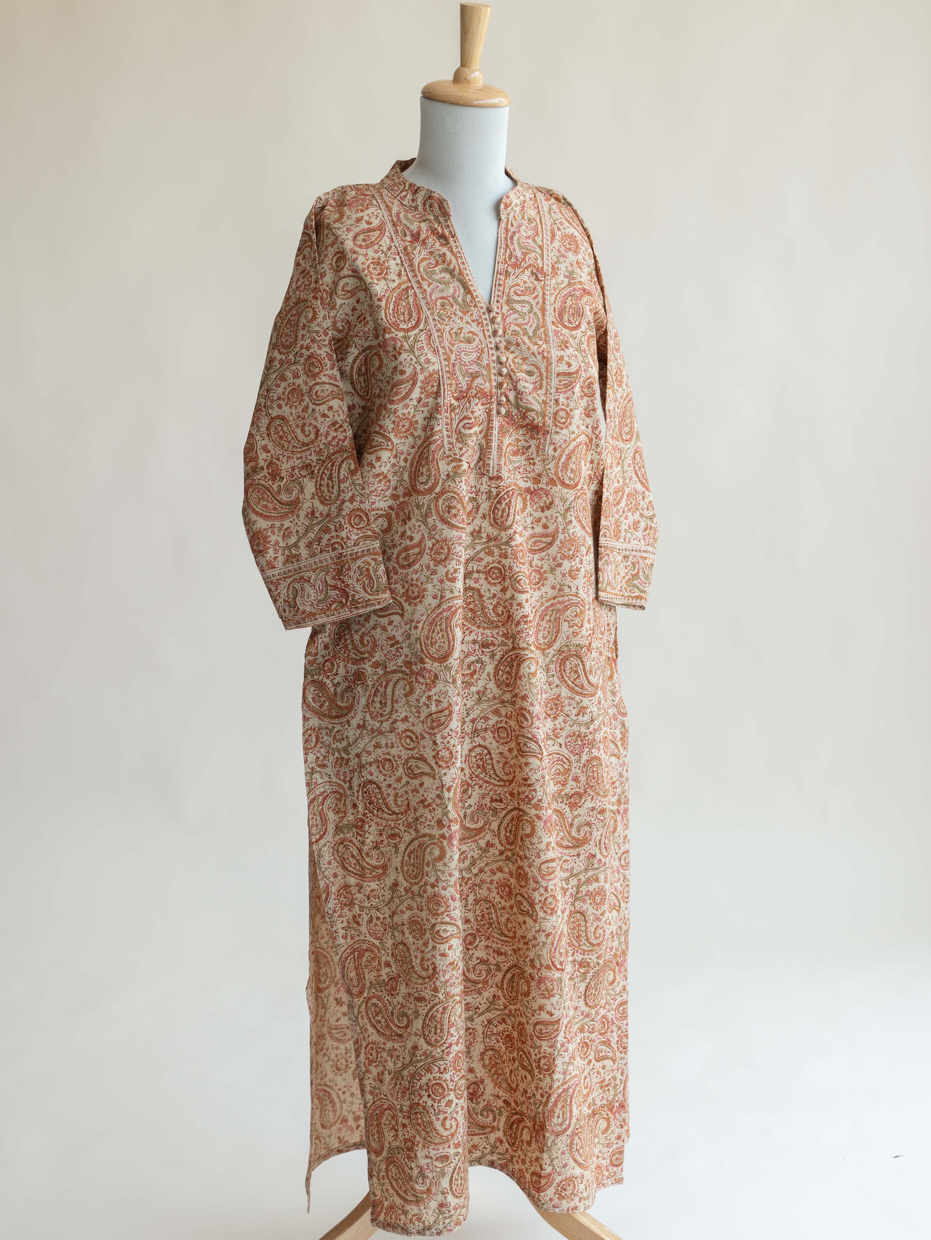 Sriya Cotton Kalamkari Block Printed Straight Kurta