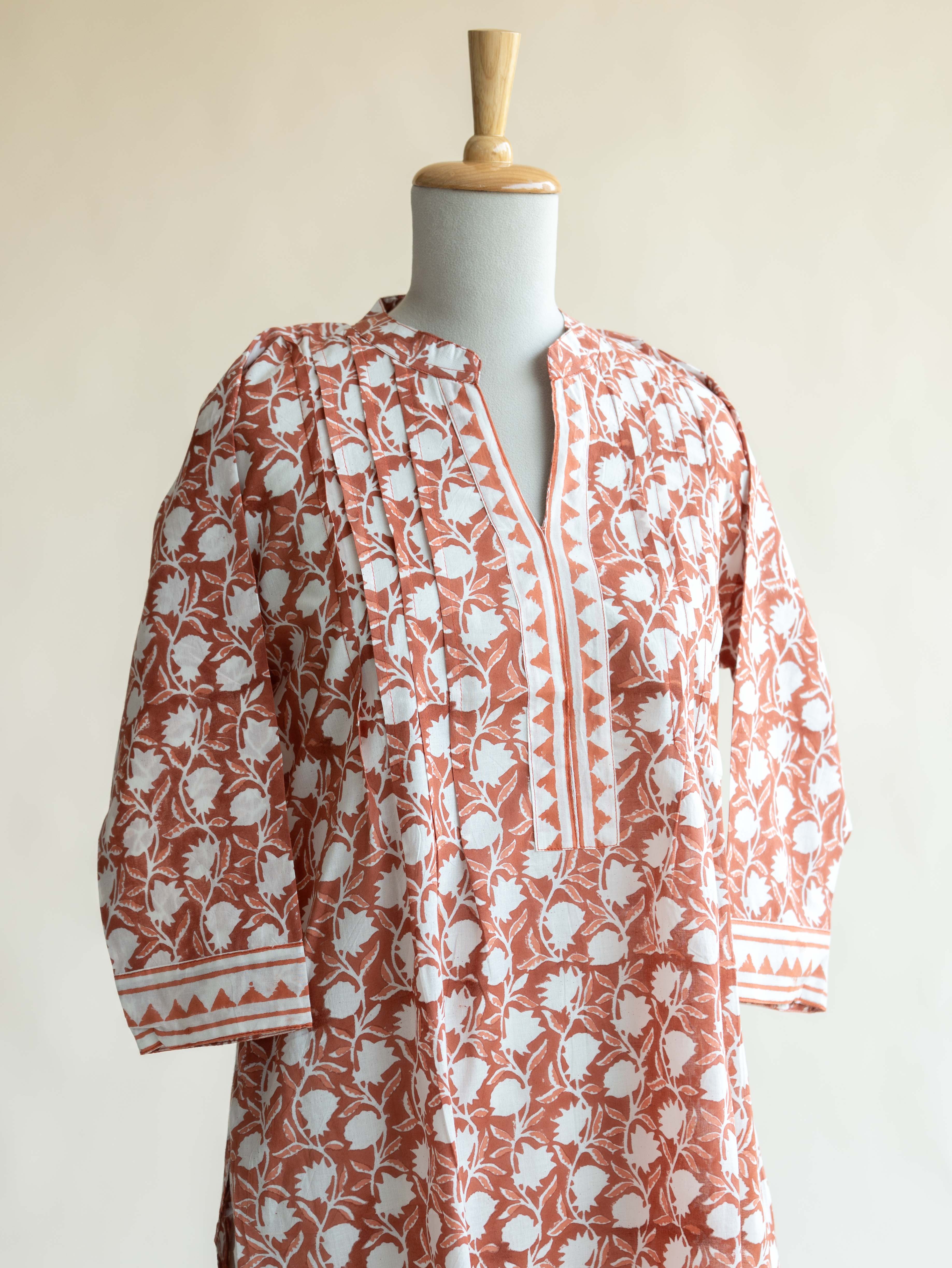 Reyha Cotton Block Printed Straight Kurta