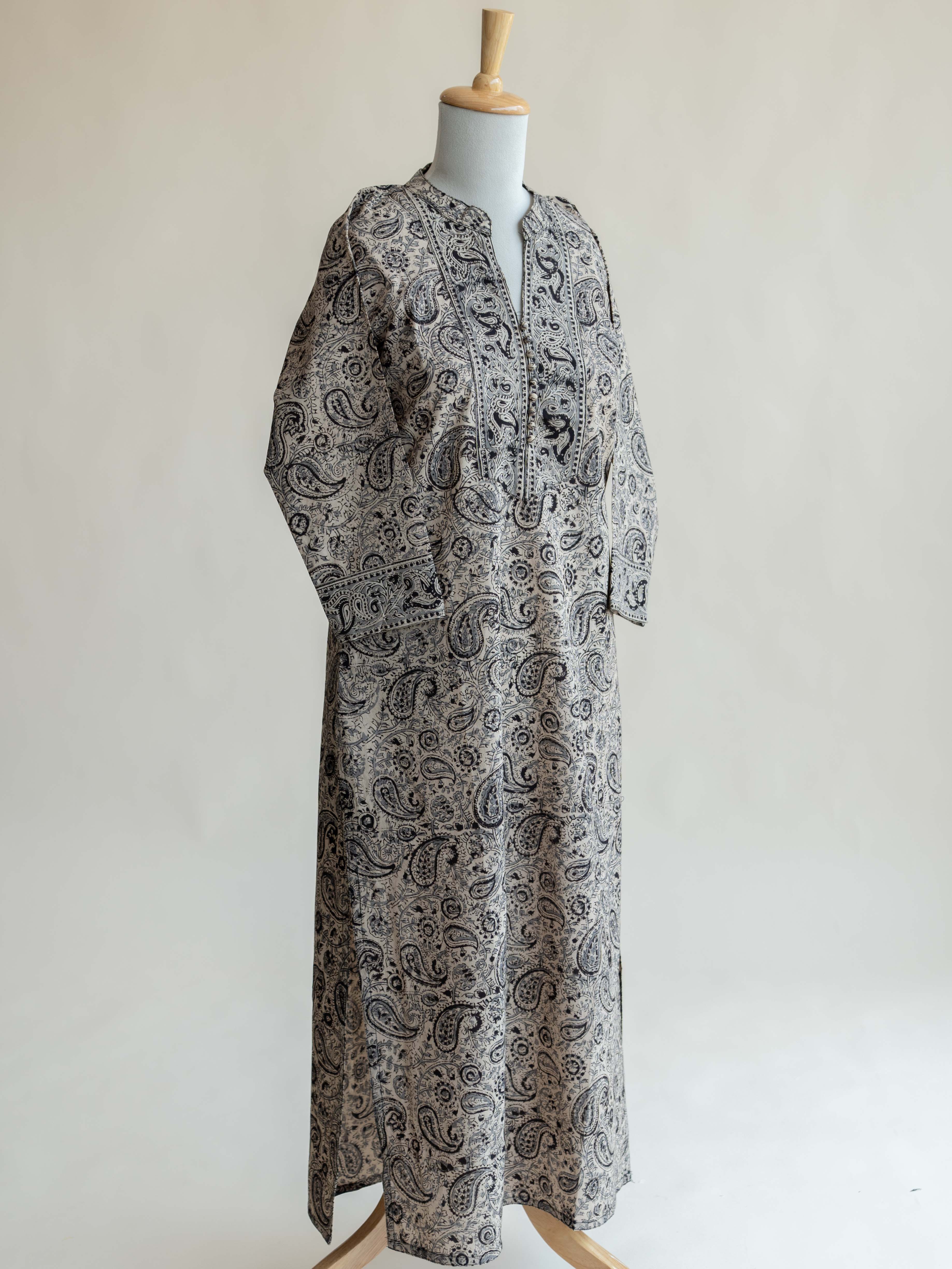 Aiza Cotton Kalamkari Block Printed Straight Kurta