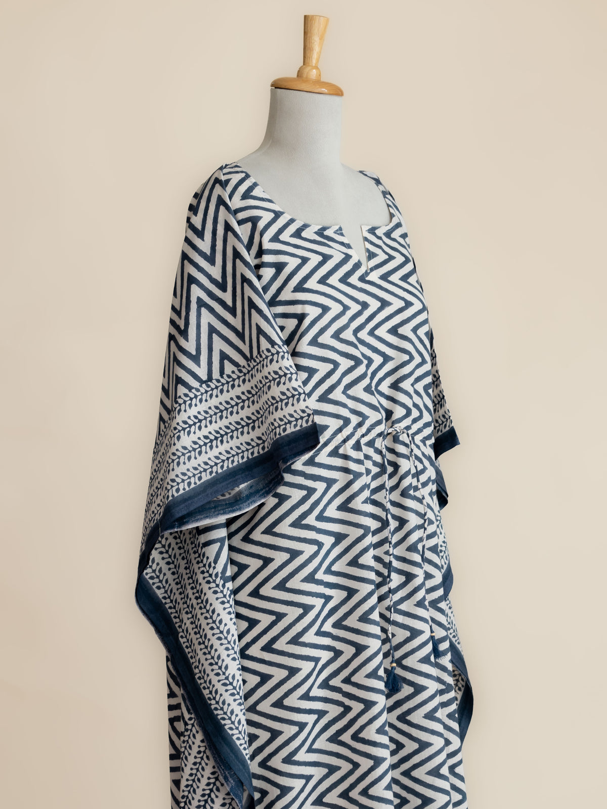 Nivara Cotton Block Printed Long Kaftan