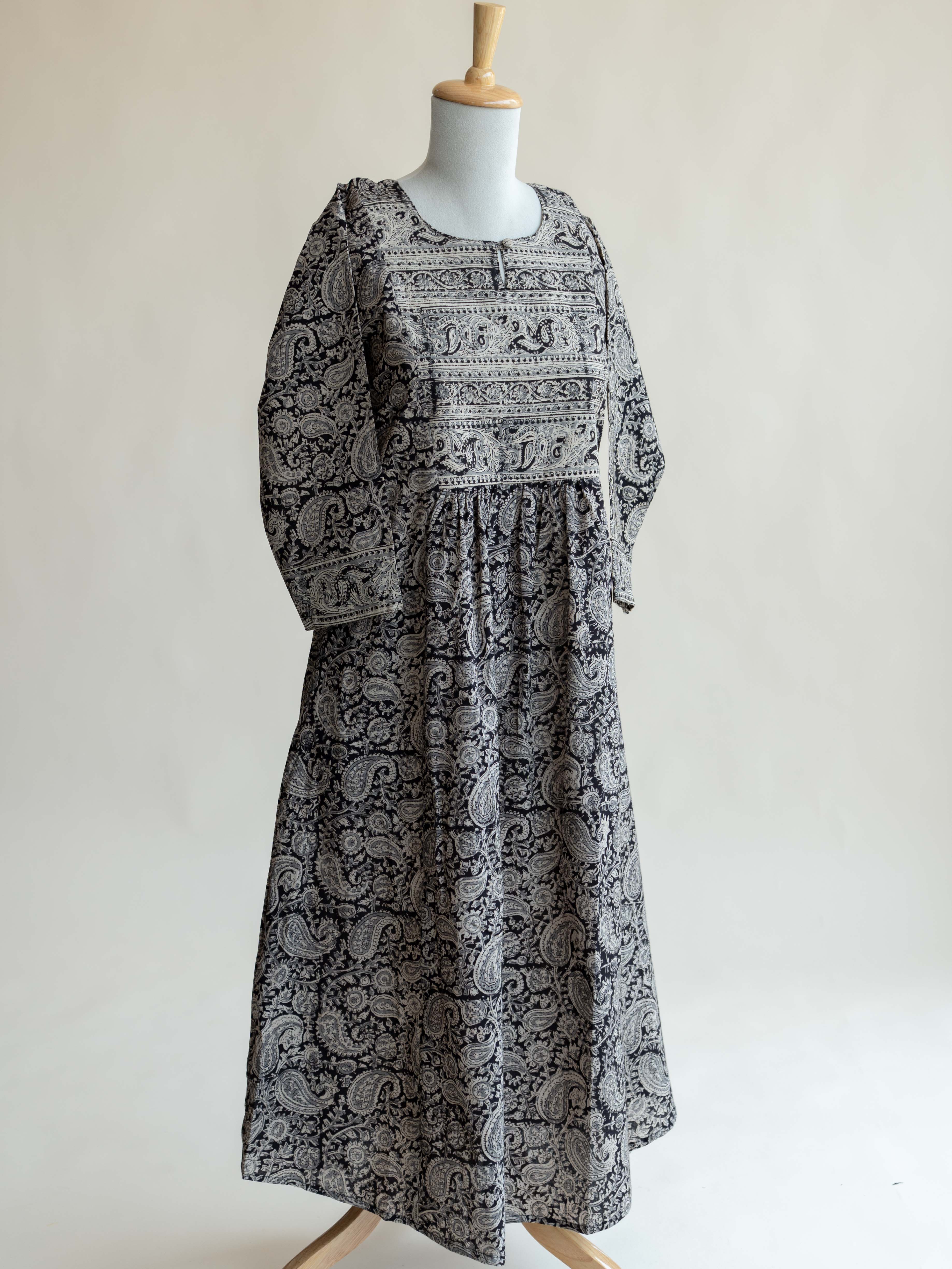 Anvika Cotton Kalamkari Block Printed A-Line Kurta