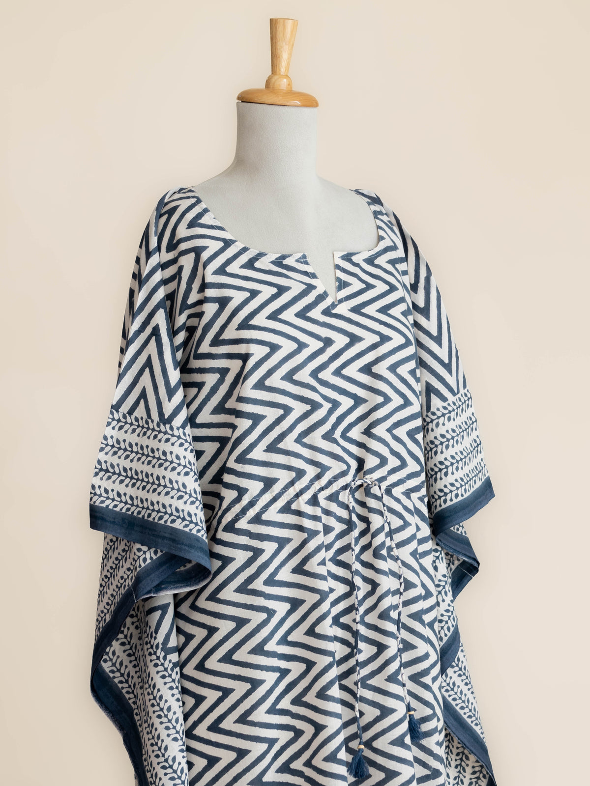 Nivara Cotton Block Printed Long Kaftan