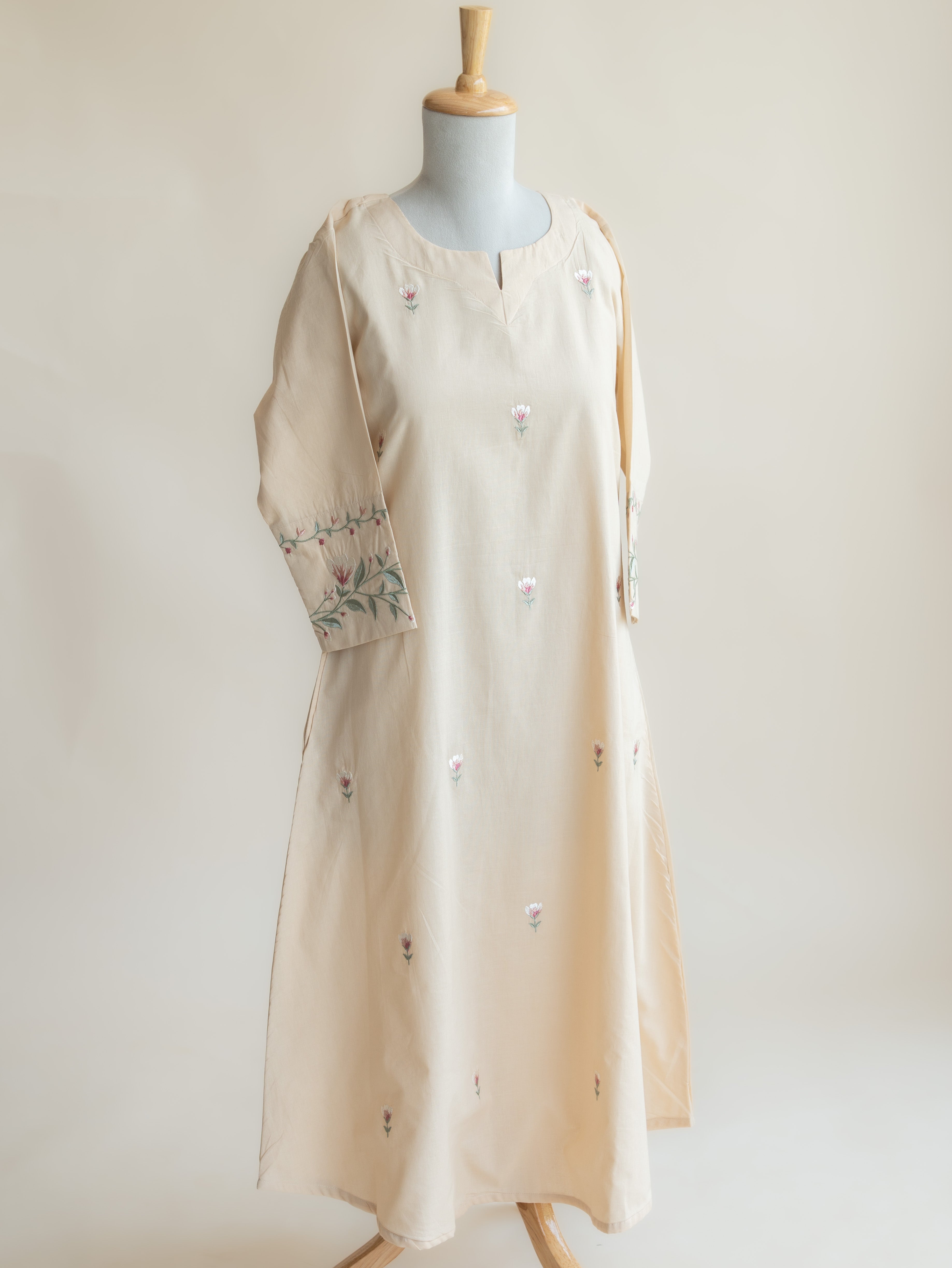 Aaradhya Cotton Embroidered A-Line Kurta