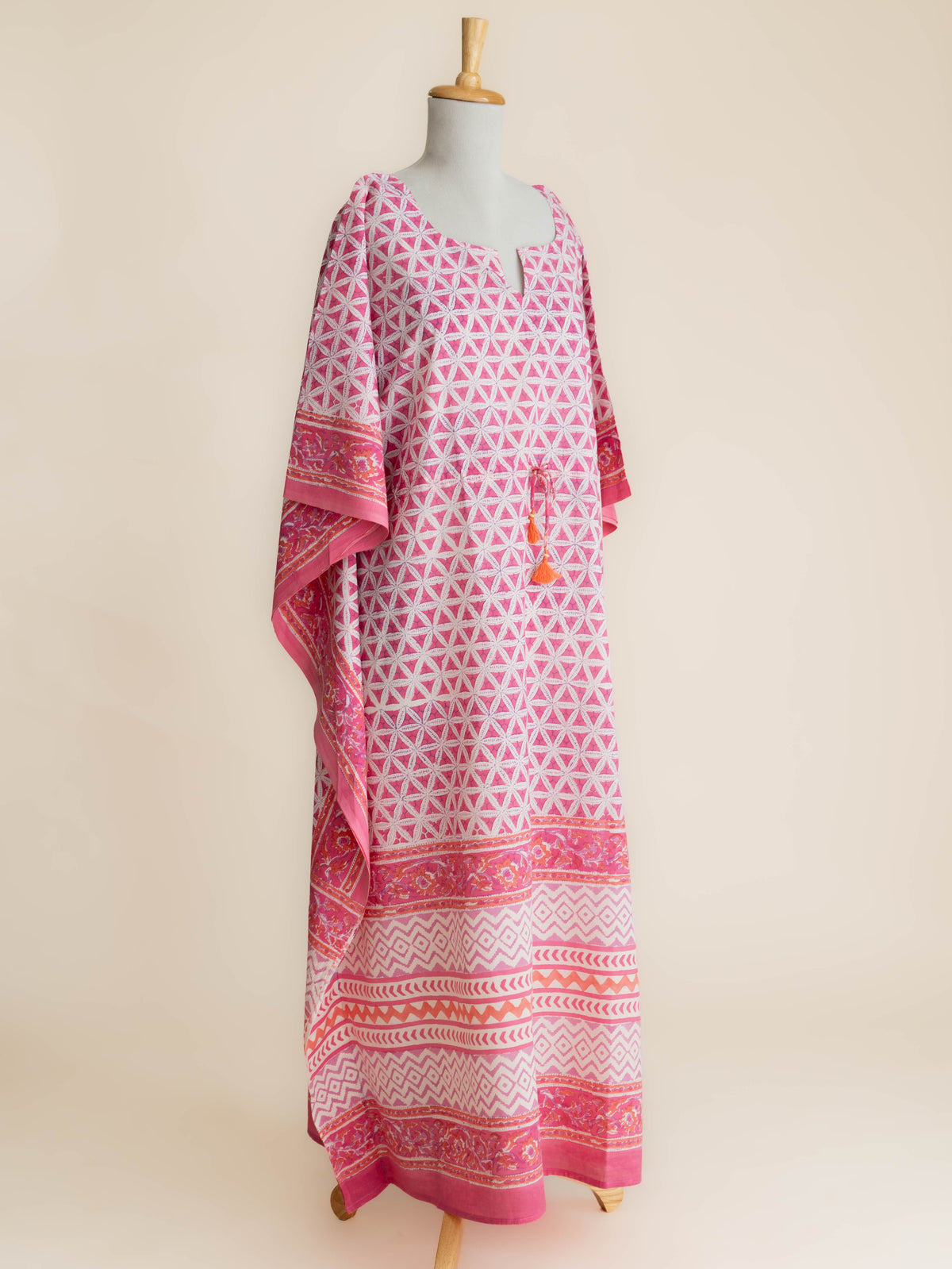 Liyaana Cotton Block Printed Long Kaftan