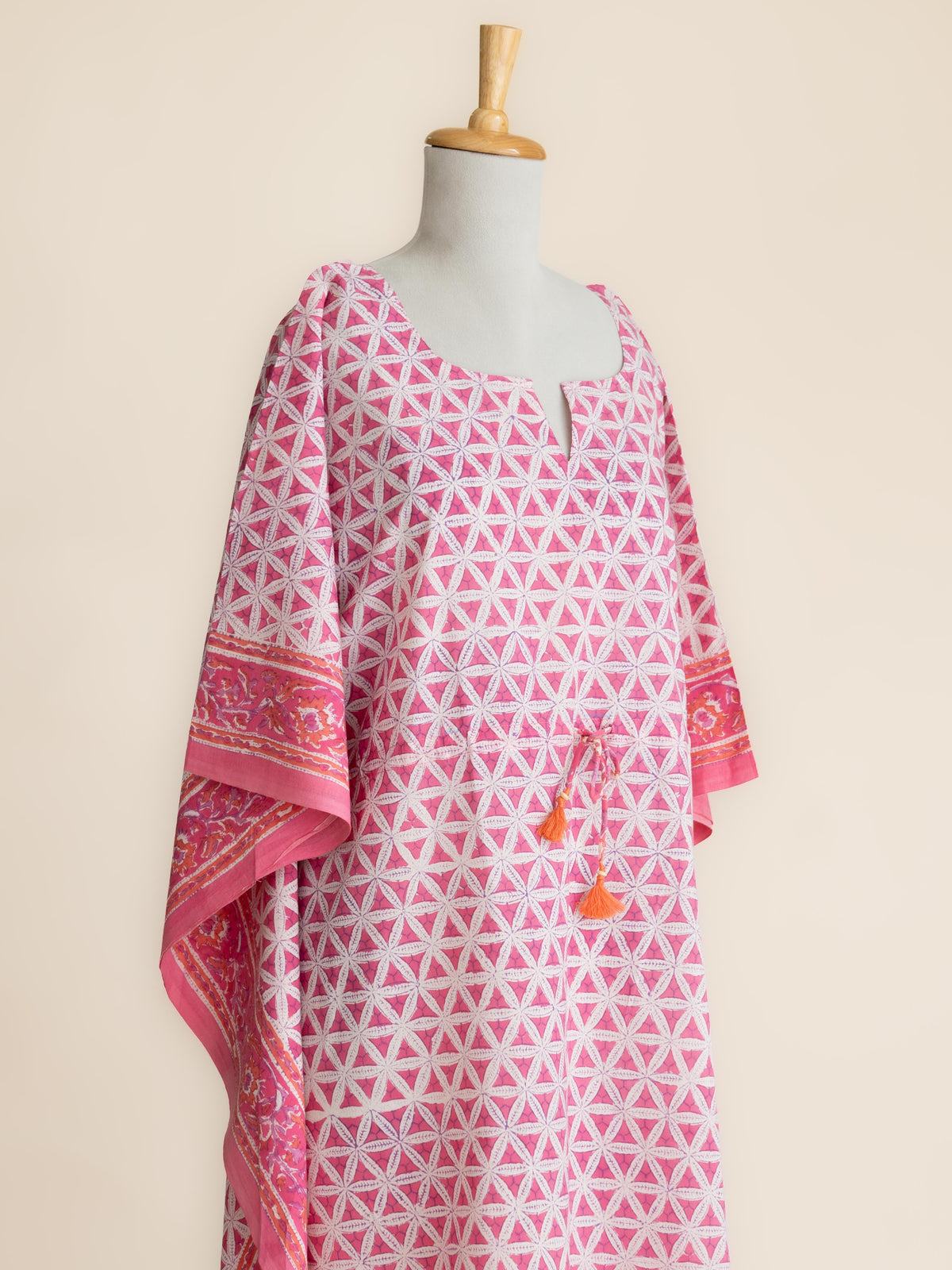 Liyaana Cotton Block Printed Long Kaftan