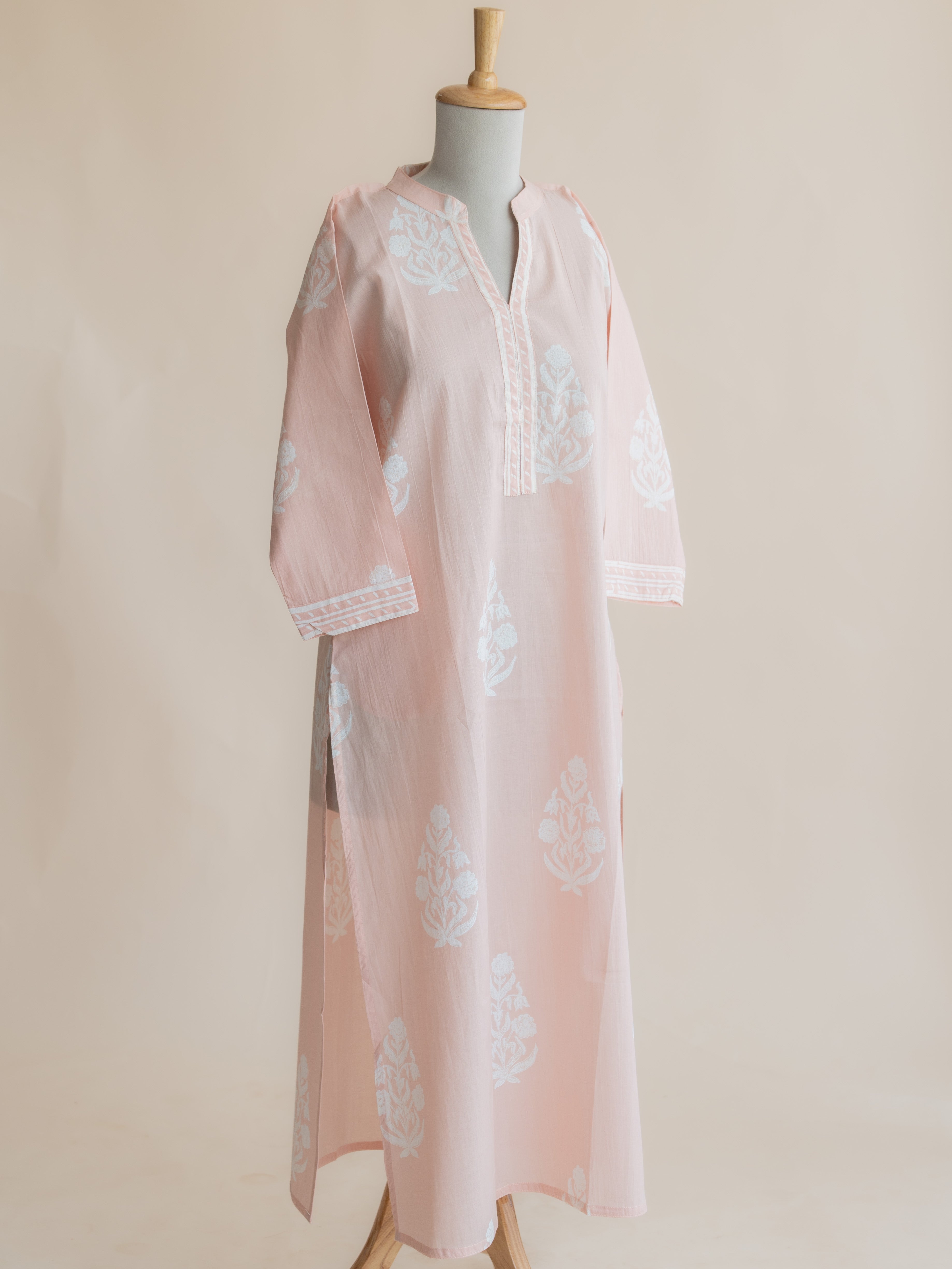 Lazha Cotton Block Printed Straight Kurta