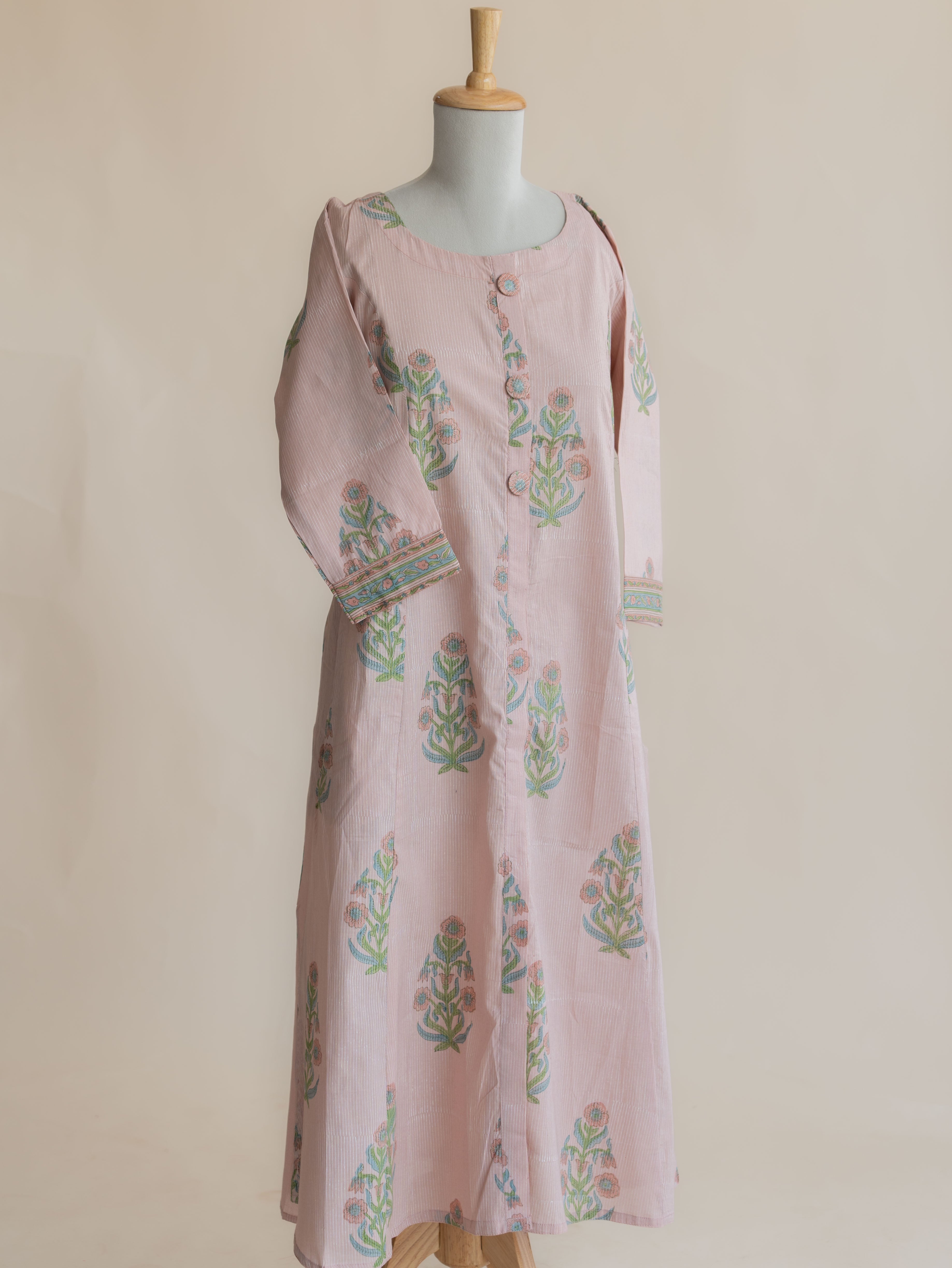Zalima Cotton Block Printed A-line Kurta