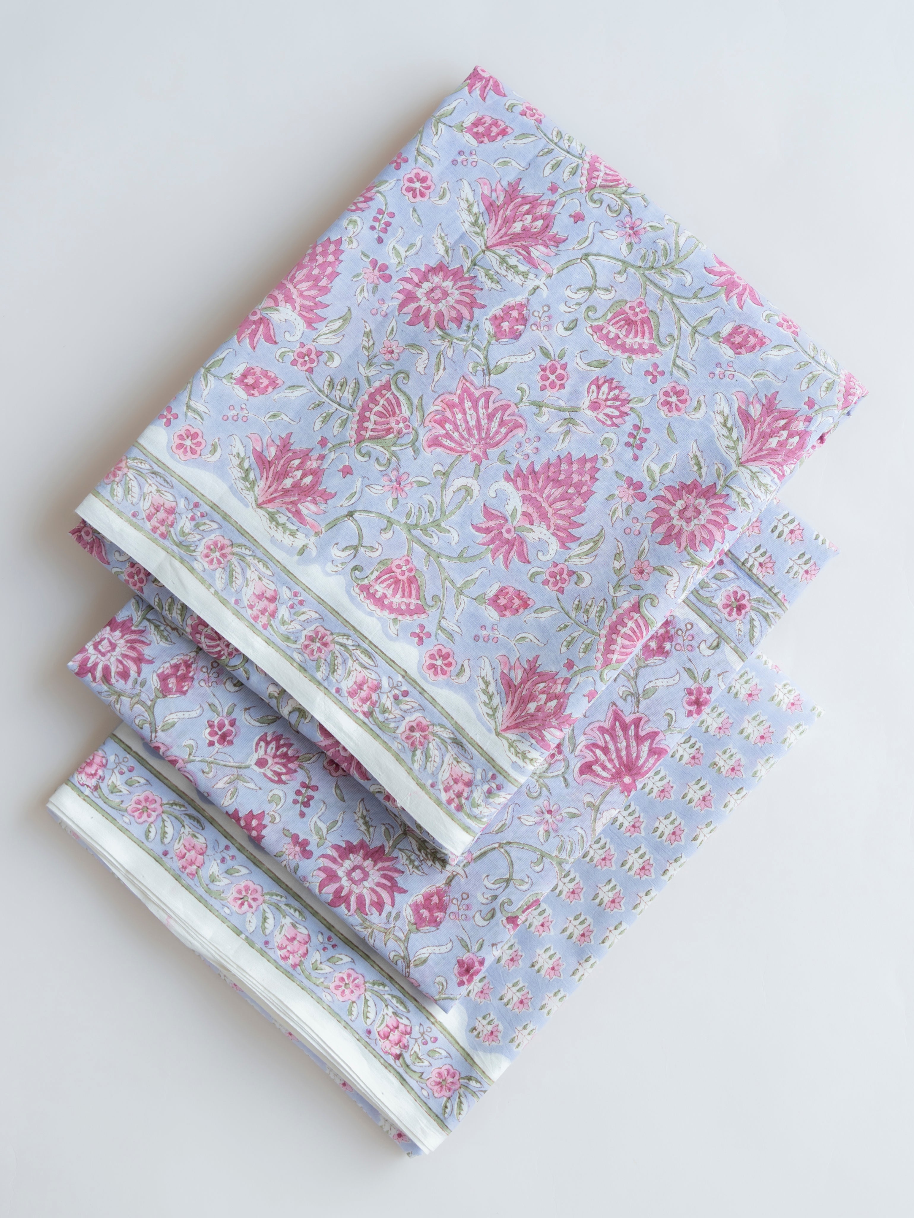 Cotton Block Printed Unstitched Suit Set - 3 Piece