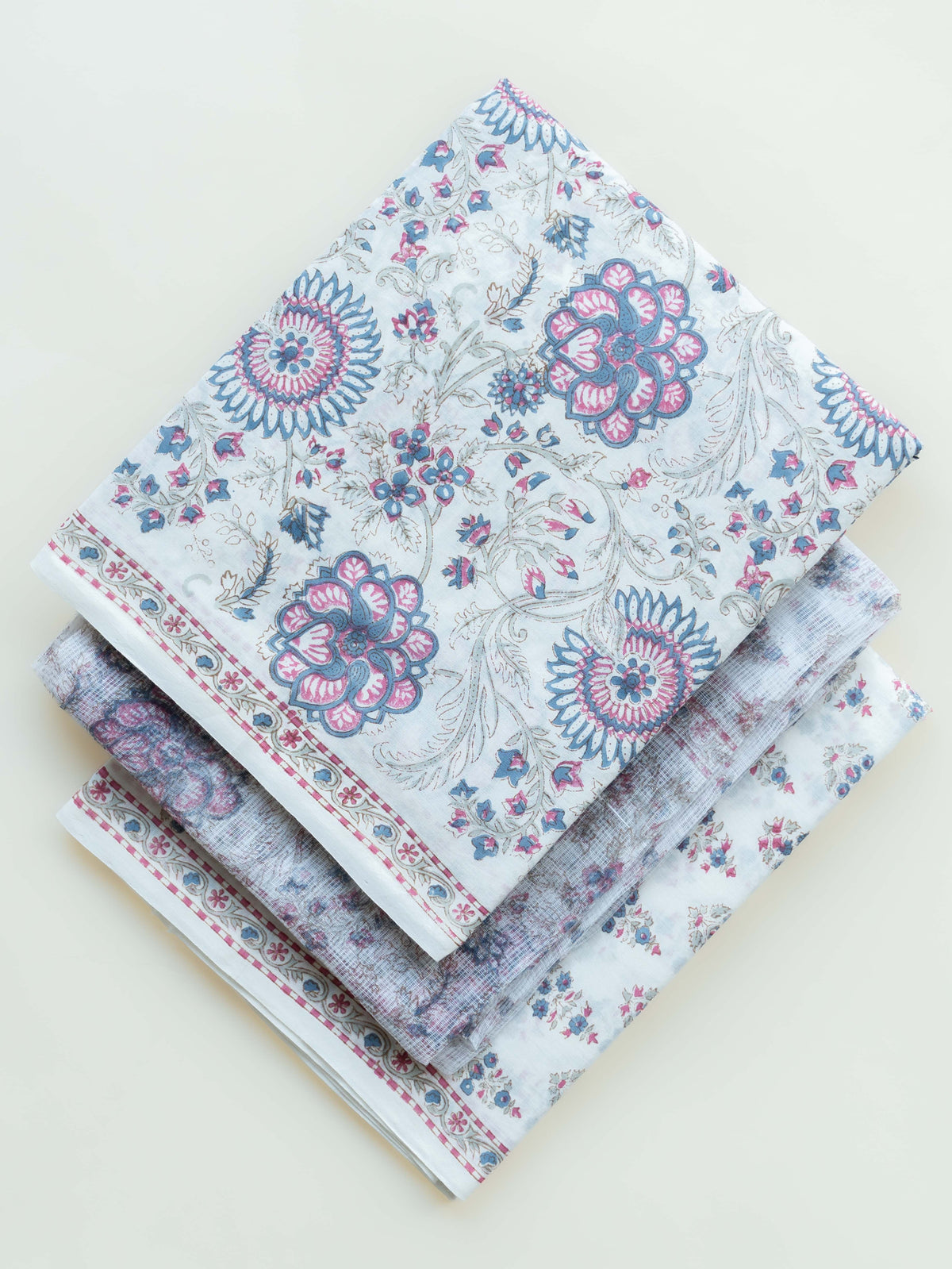 Asmina Cotton Block Printed Unstitched Suit Set - 3 Piece