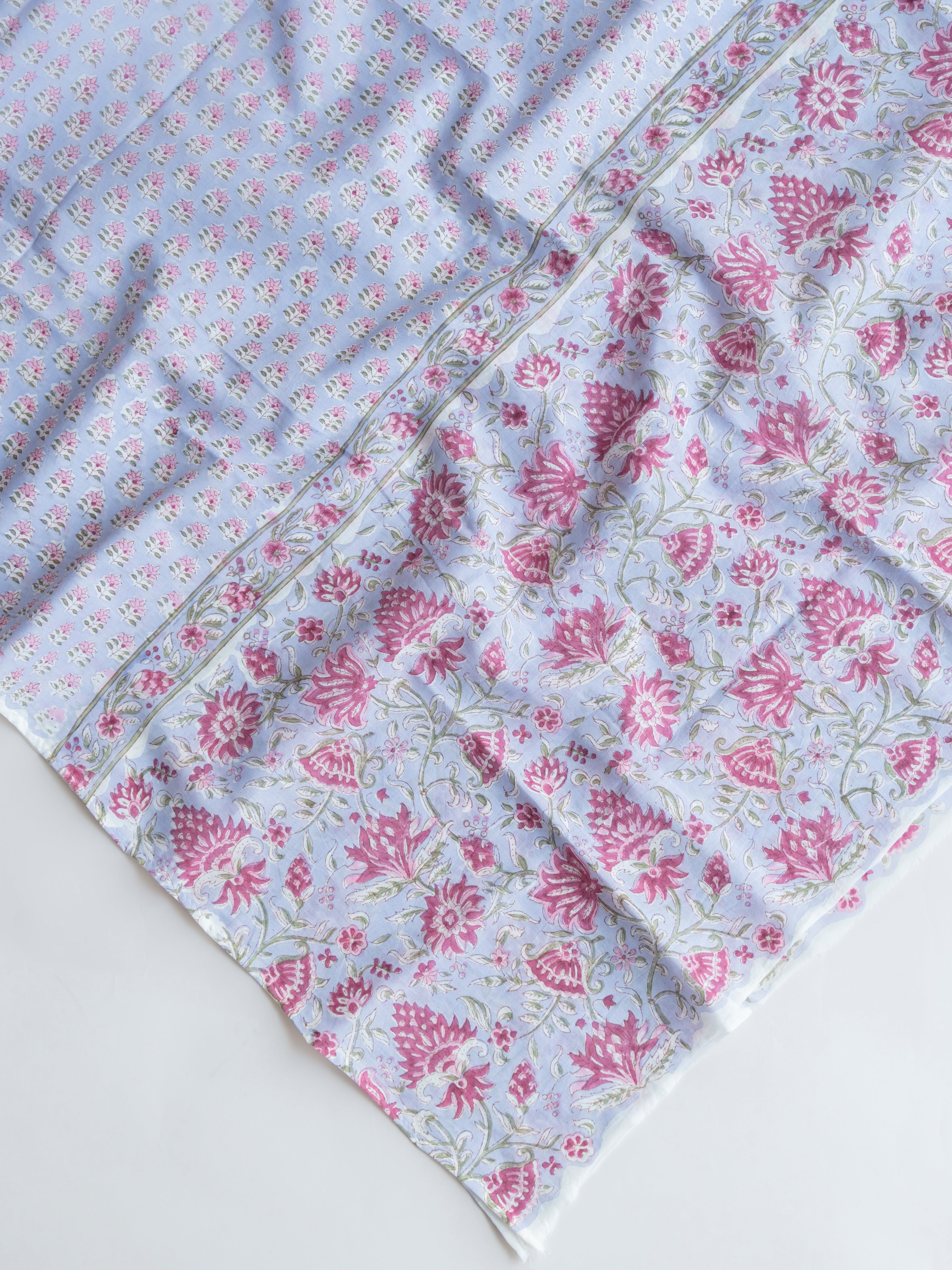 Cotton Block Printed Unstitched Suit Set - 3 Piece