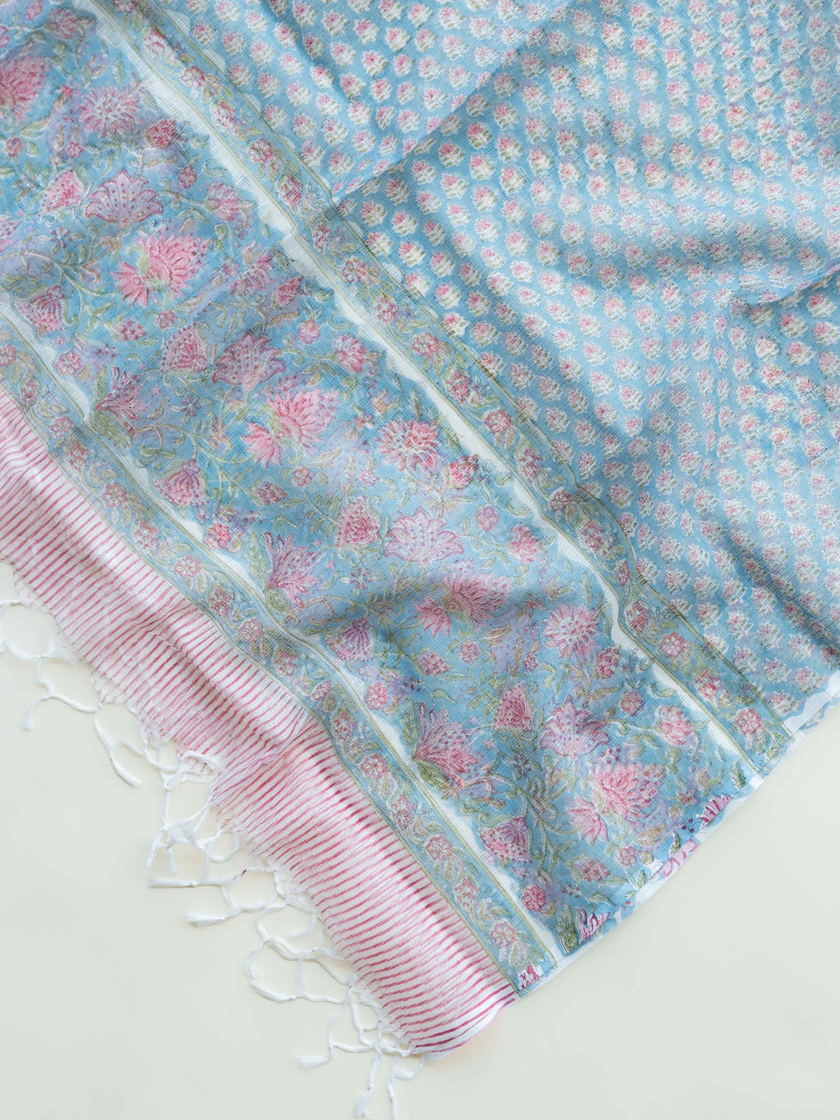 Vinyah Cotton Block Printed Unstitched Suit Set - 3 Piece