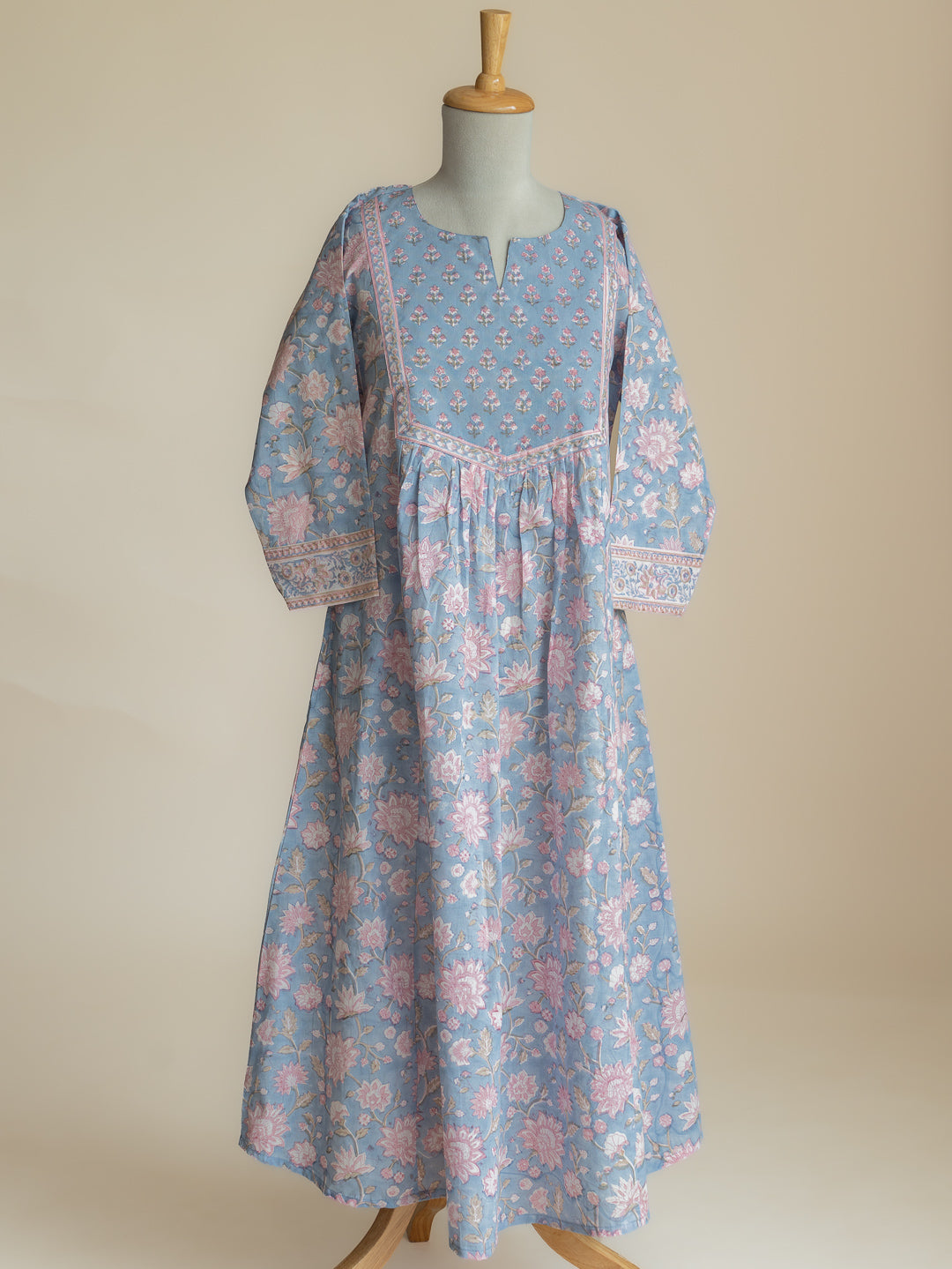 Mihira Cotton Block Printed A-Line Suit Set