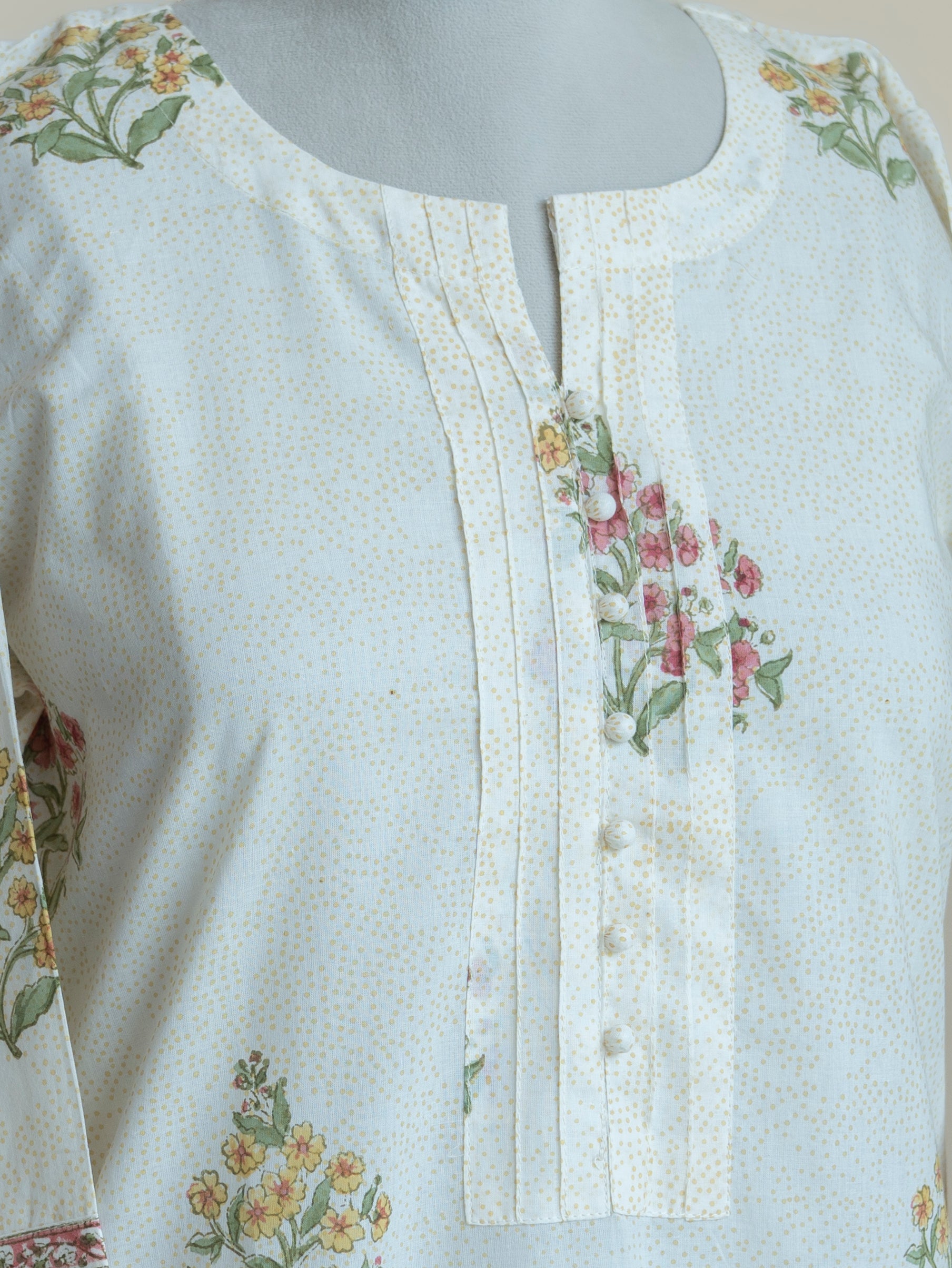 Zivara Cotton Block Printed Straight Kurta
