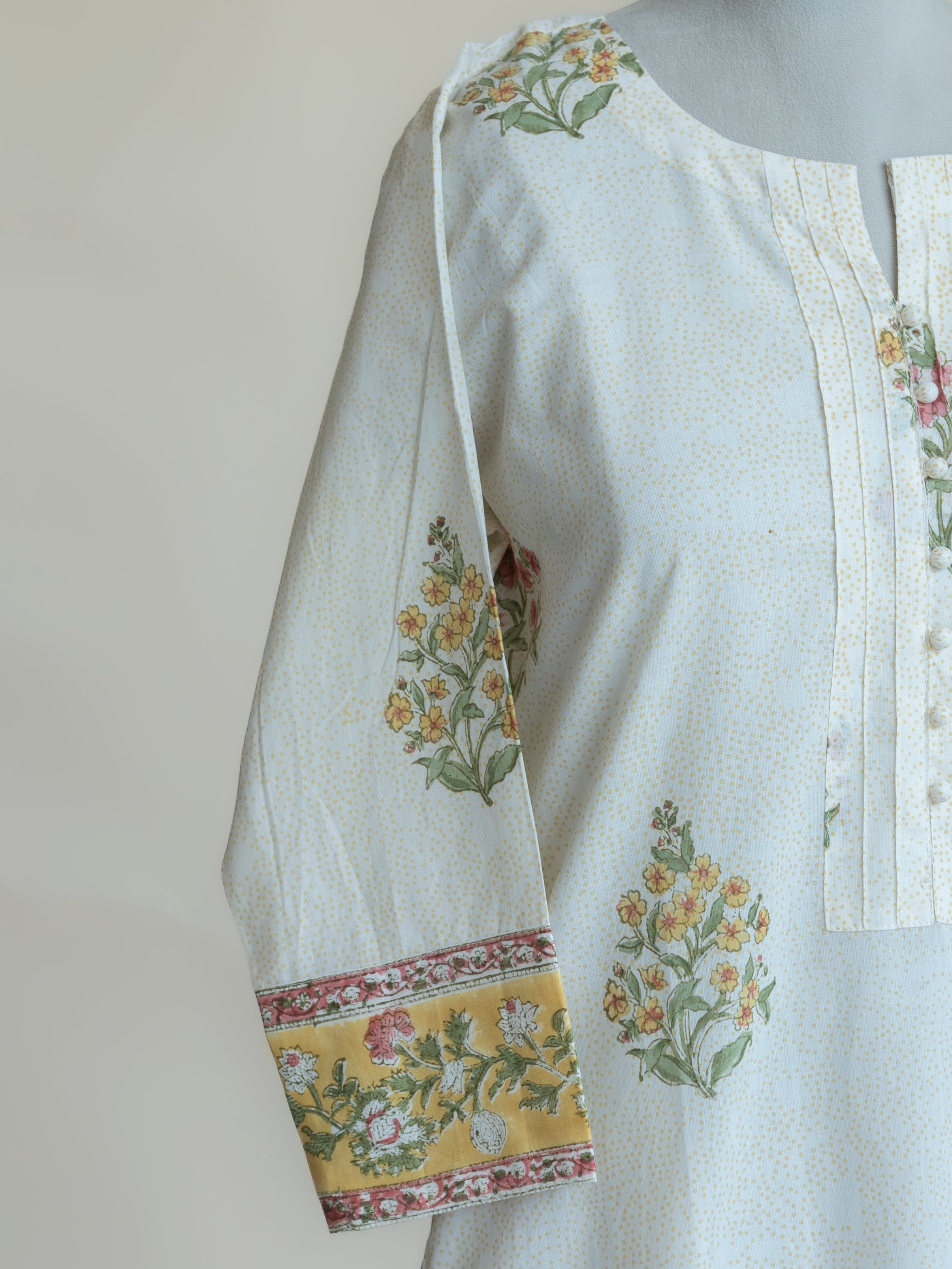 Zivara Cotton Block Printed Straight Kurta