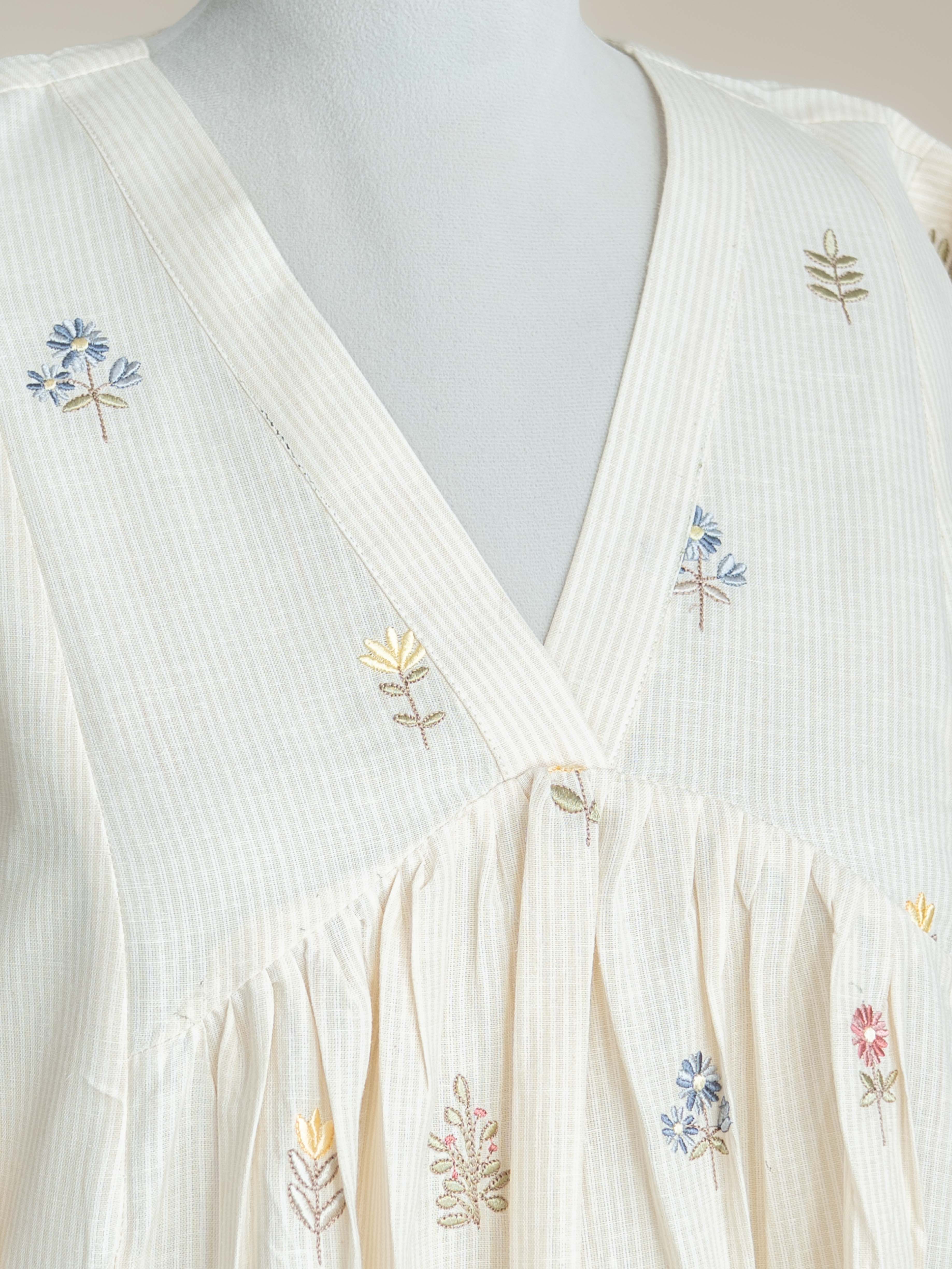 Alekha Cotton Handloom Embroidered A-Line Kurta
