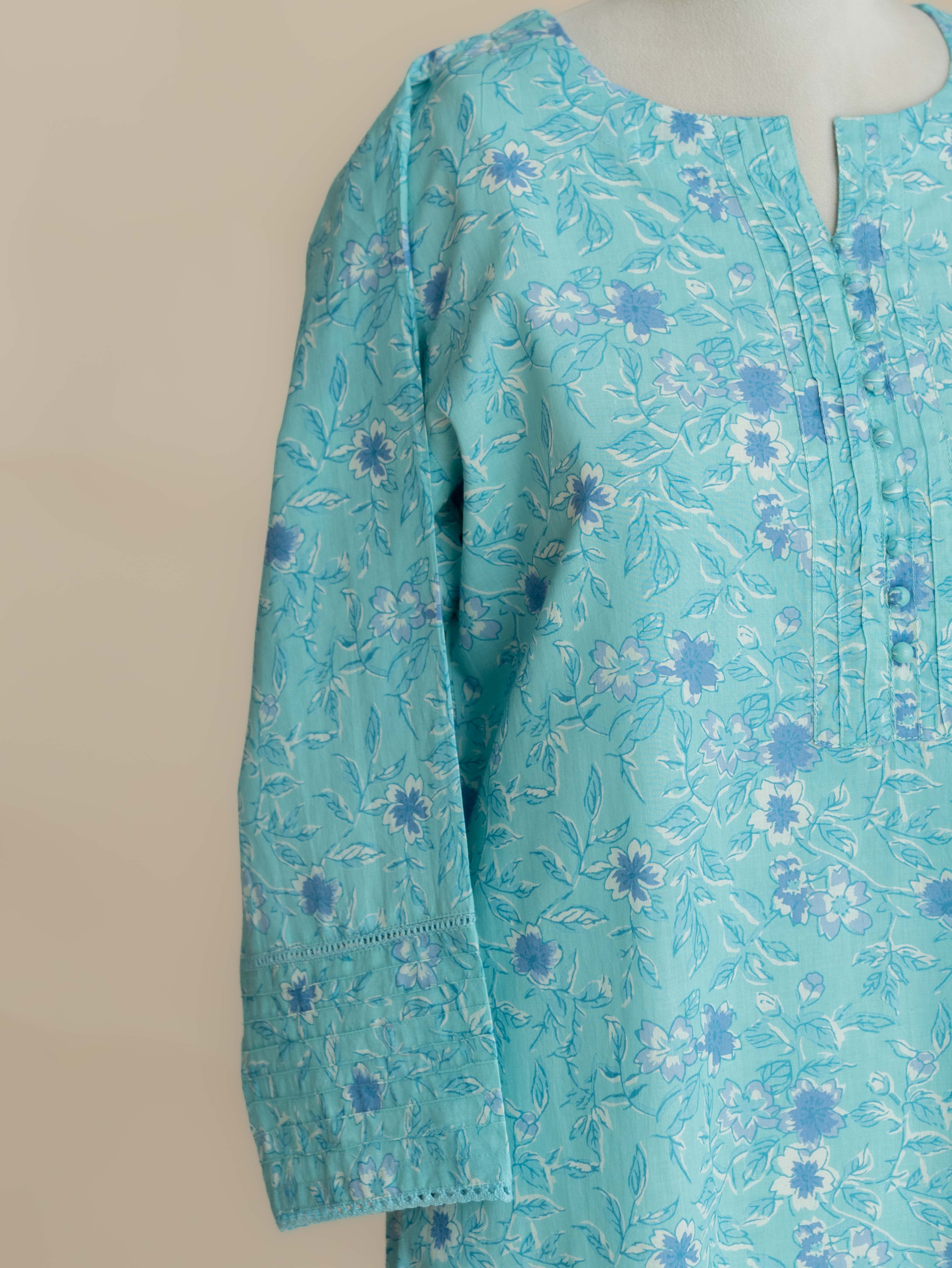 Aleya Cotton Block Printed Straight Kurta