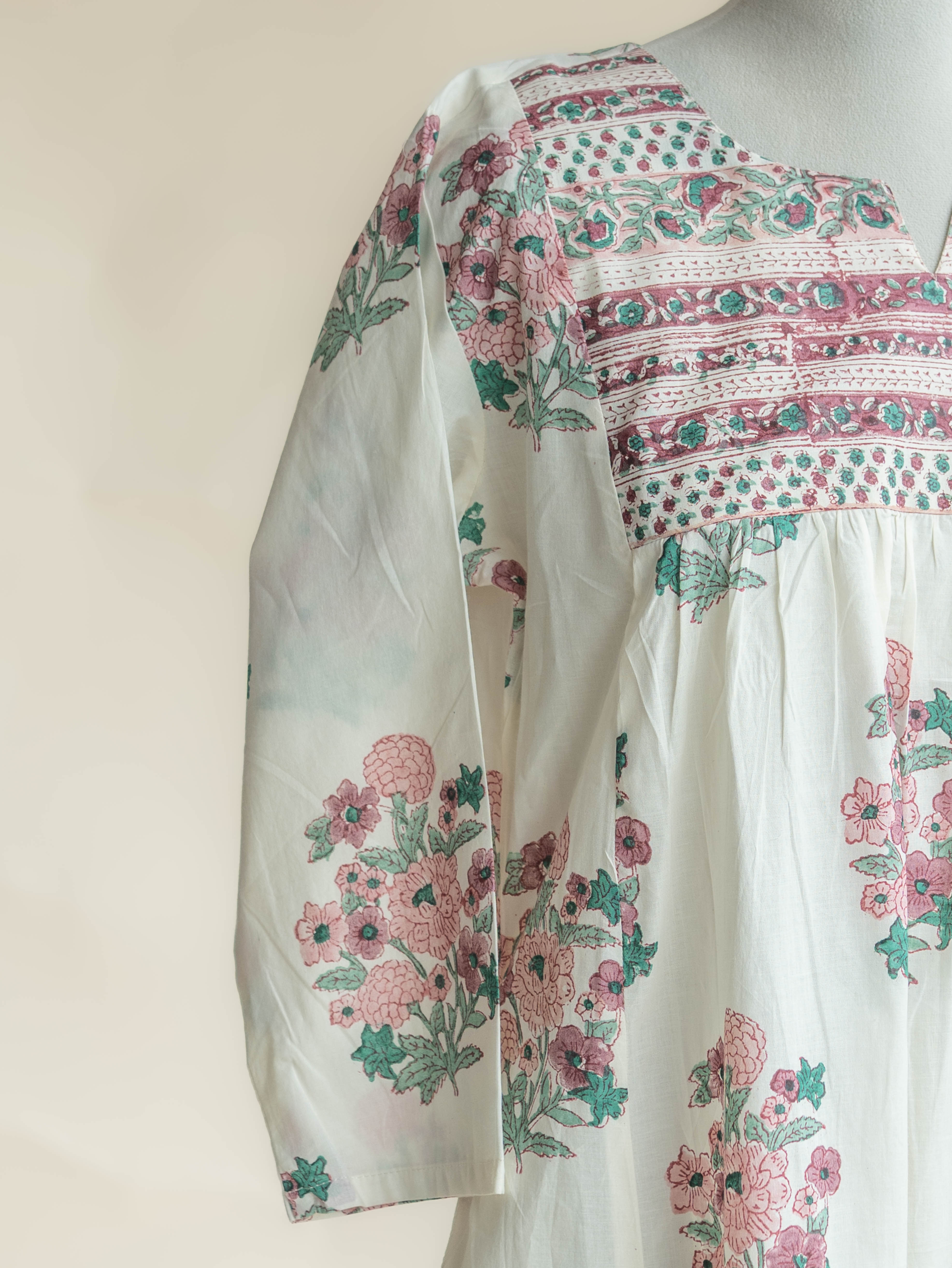Anaira Cotton Block Printed A-Line Kurta