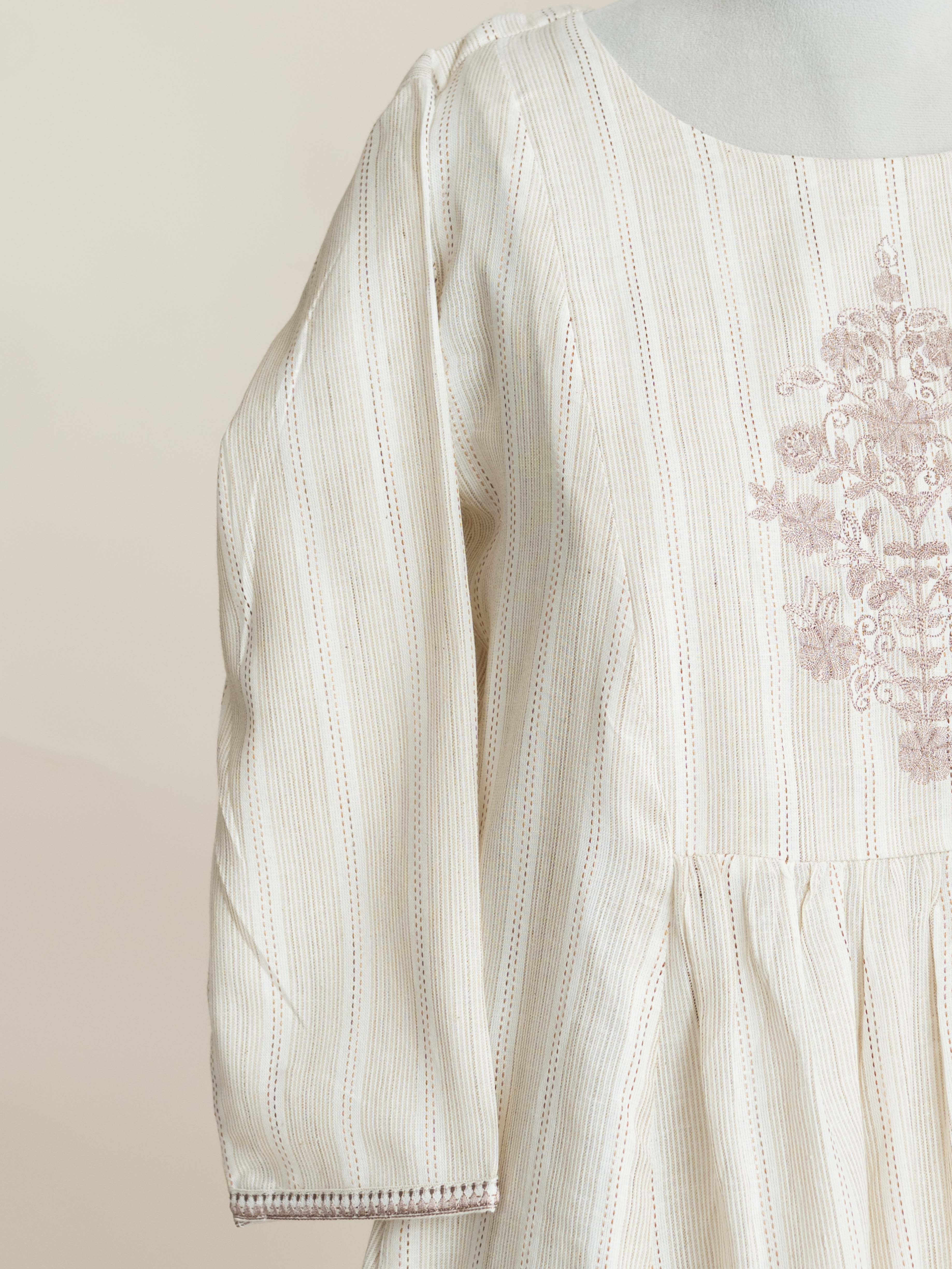 Reshma Cotton Dobby Embroidered A-Line Kurta