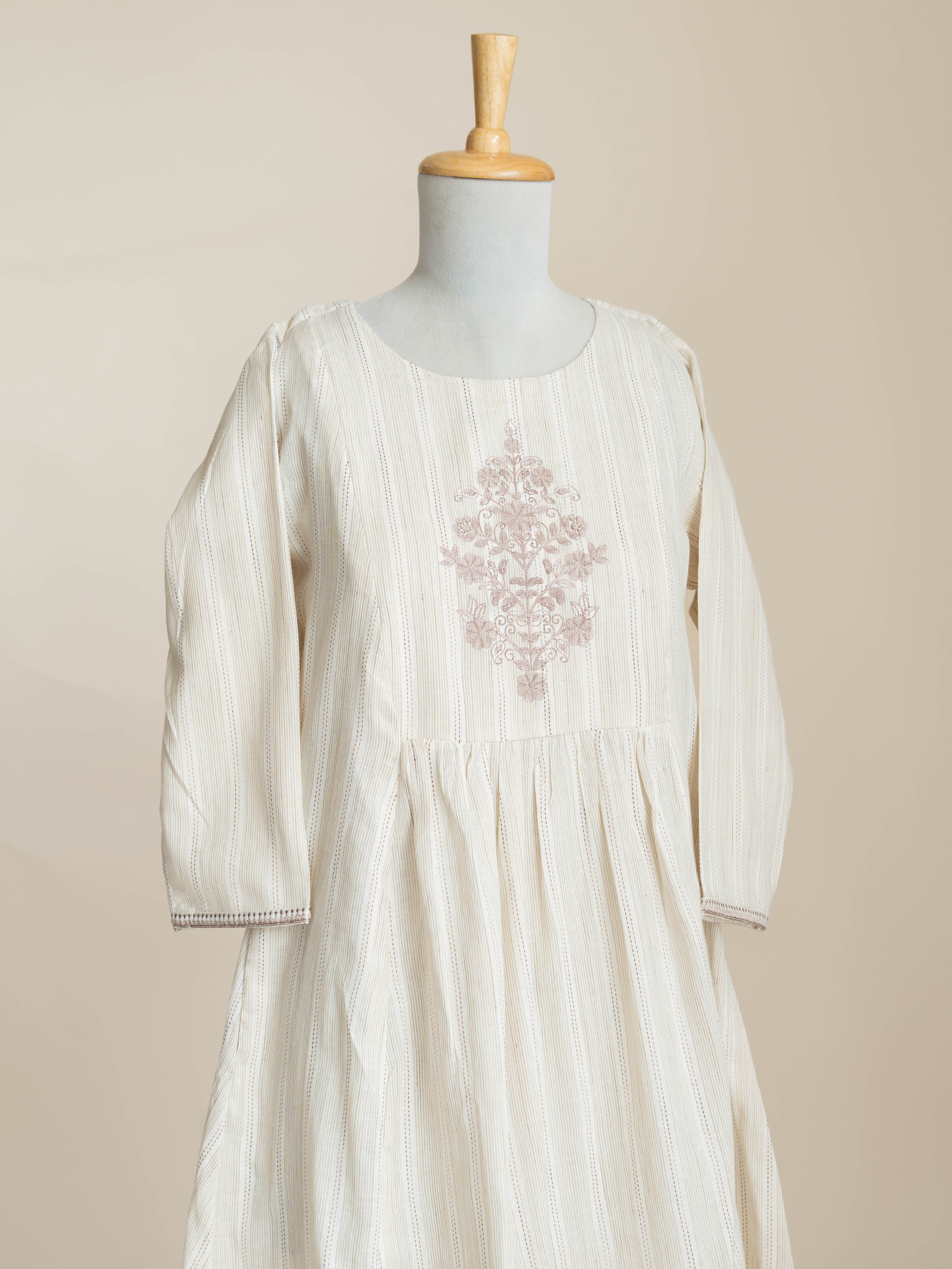 Reshma Cotton Dobby Embroidered A-Line Kurta