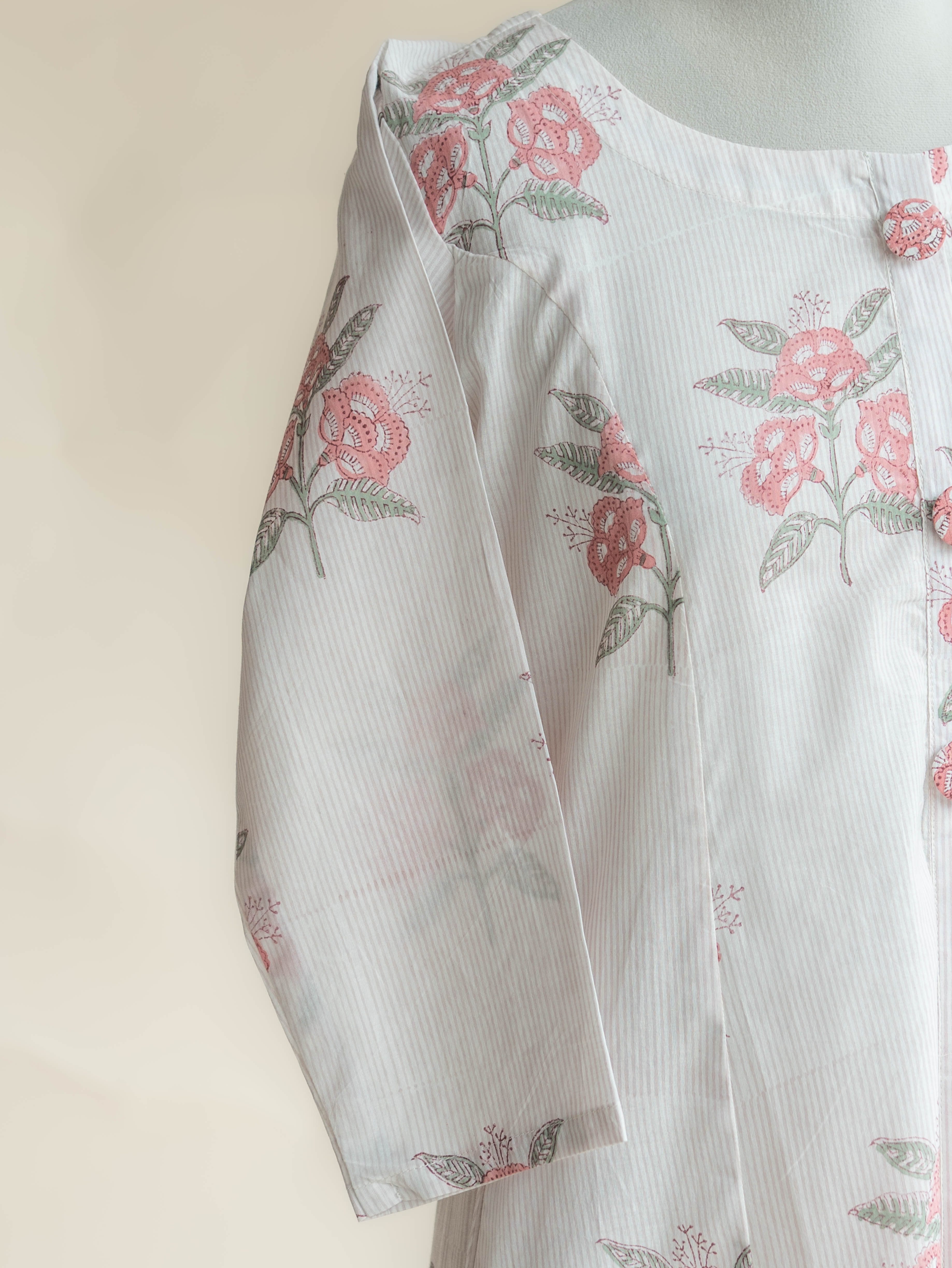 Idaya Cotton Block Printed A-Line Kurta