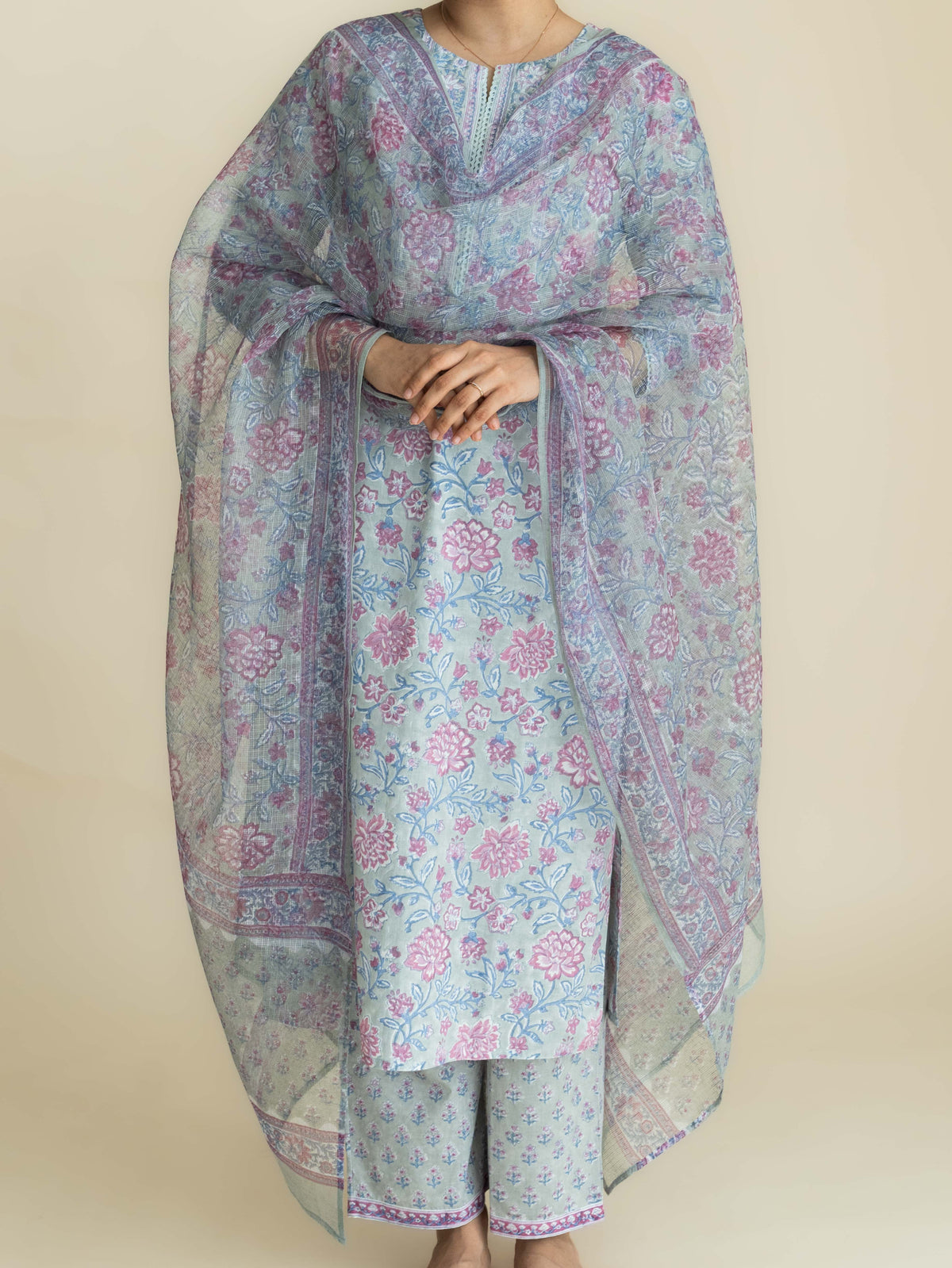 Manvi Cotton Block Printed Straight Suit Set