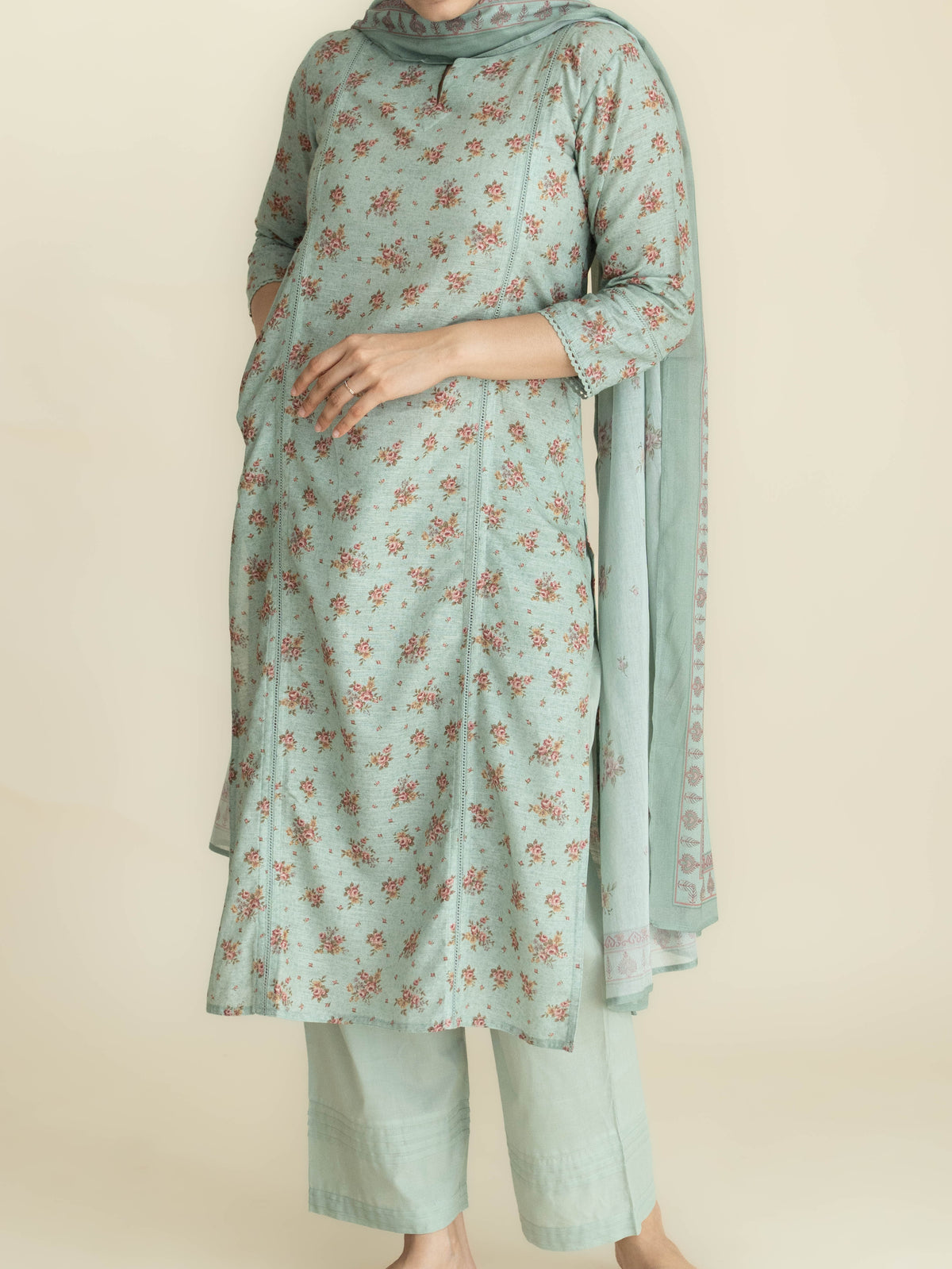 Alina Cotton Digital Printed Straight Suit Set