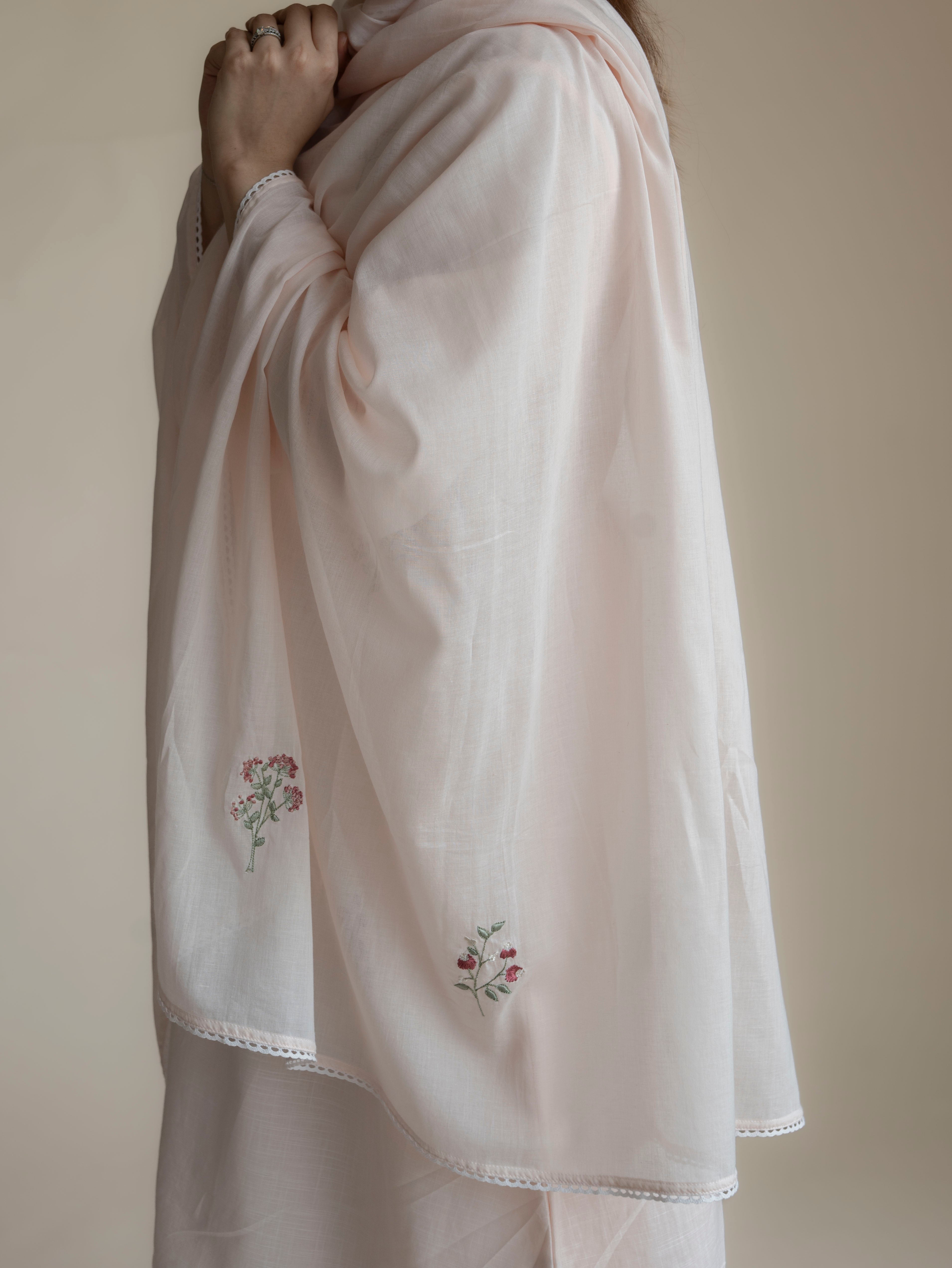 Tisya Cotton Handloom Embroidered A-Line Suit Set