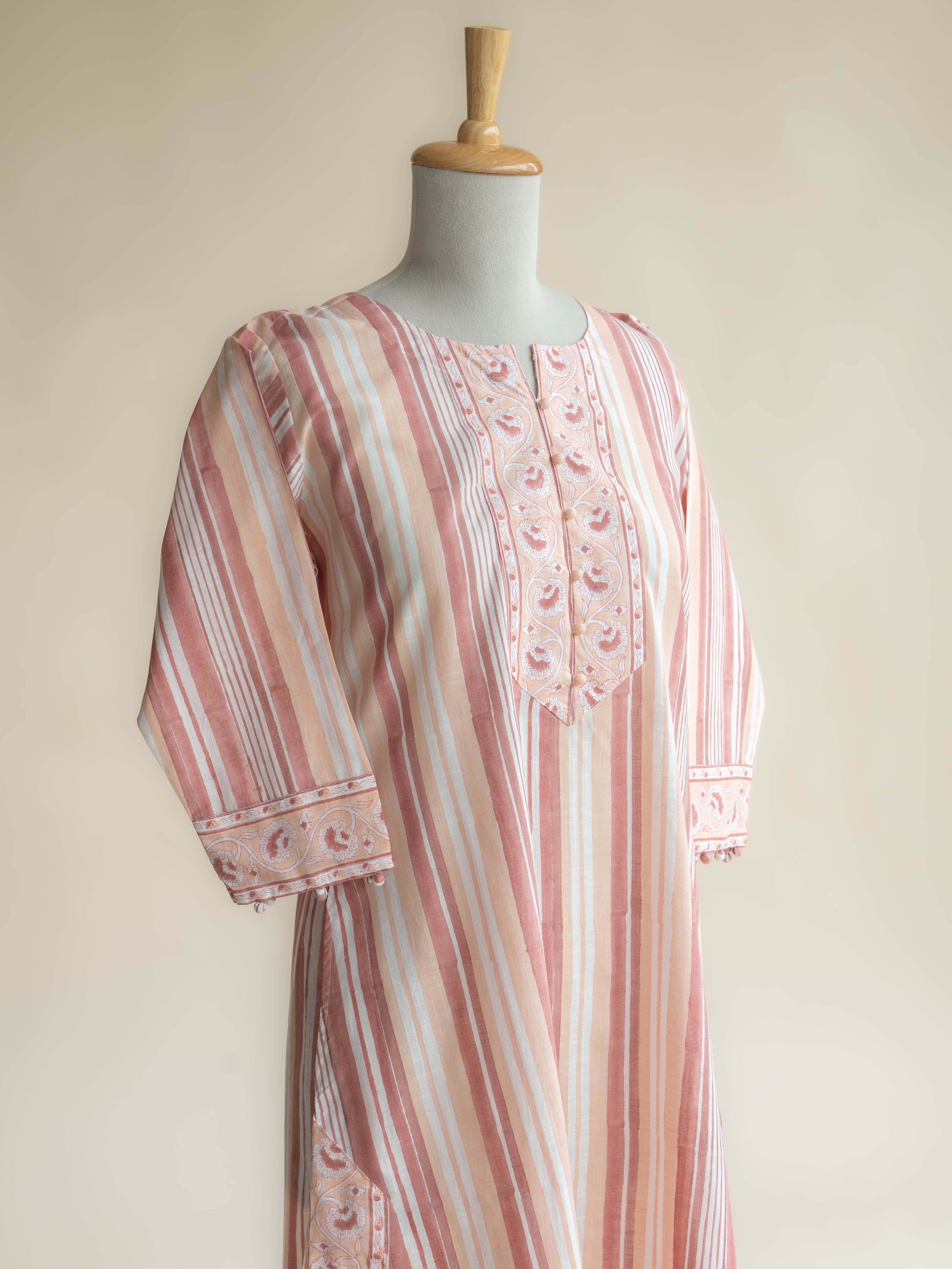Niketa Cotton Block Printed A-Line Kurta