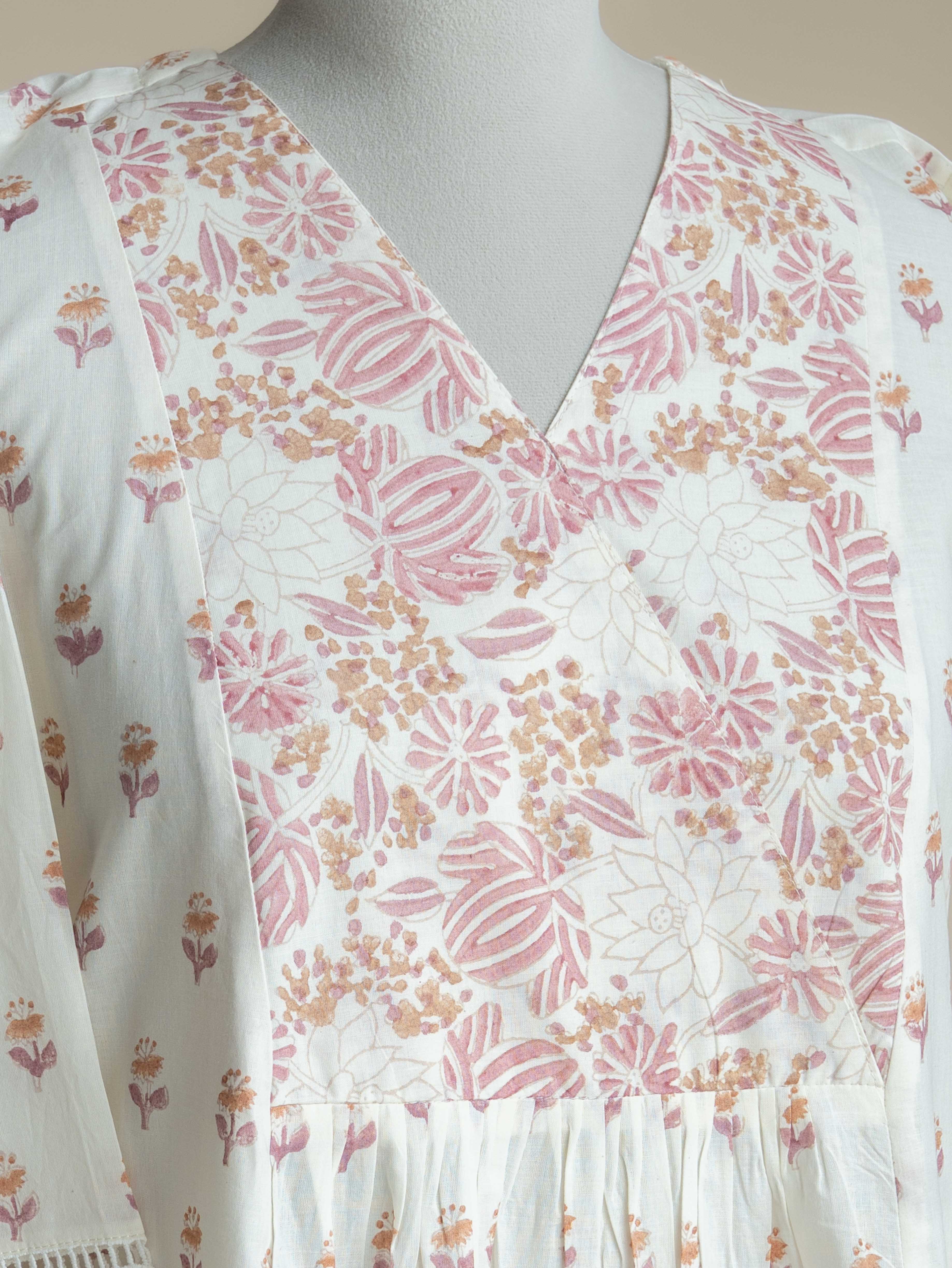 Renah Cotton Block Printed A-Line Kurta