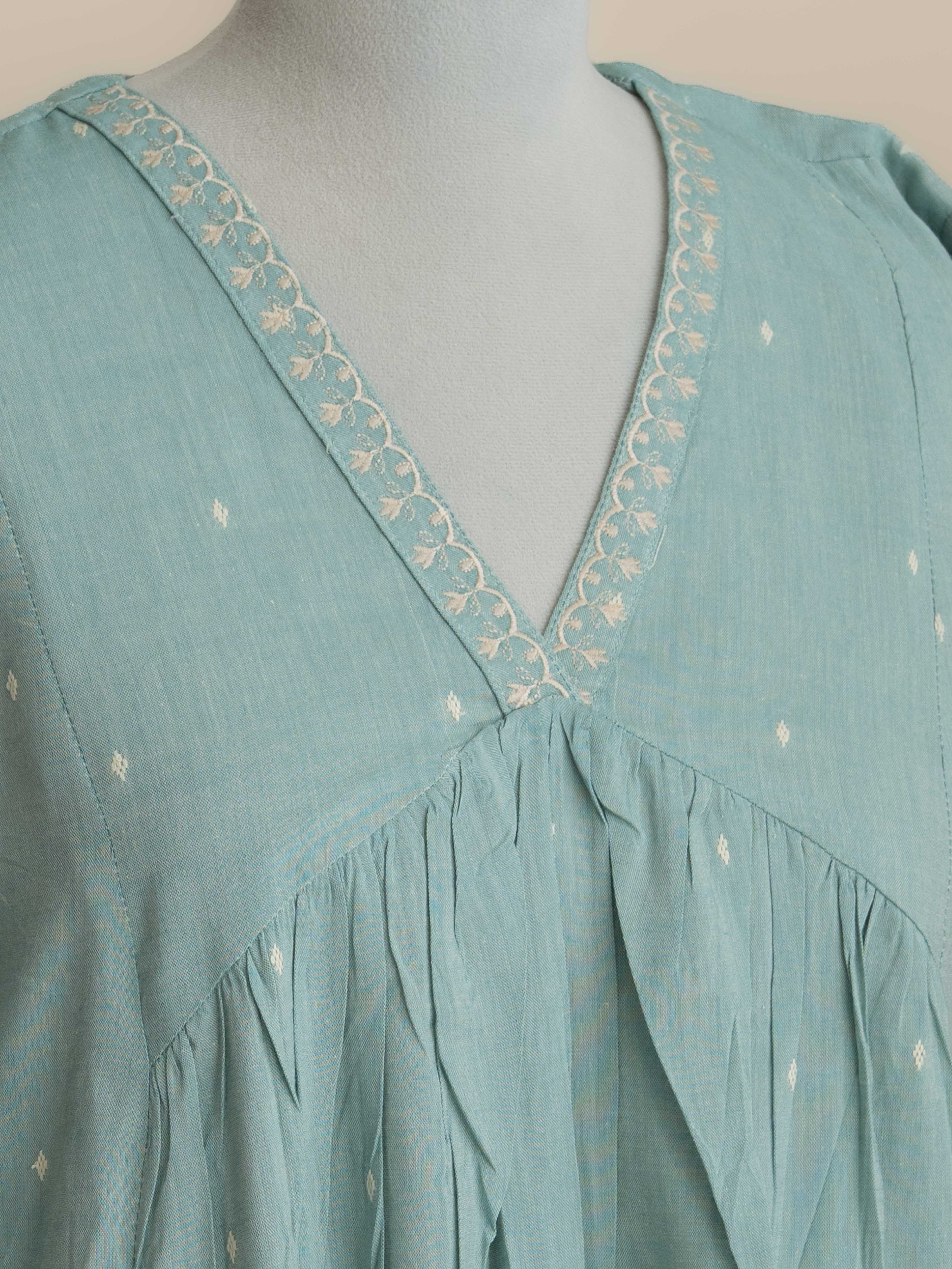 Tvisha Cotton Handloom Embroidered A-Line Kurta
