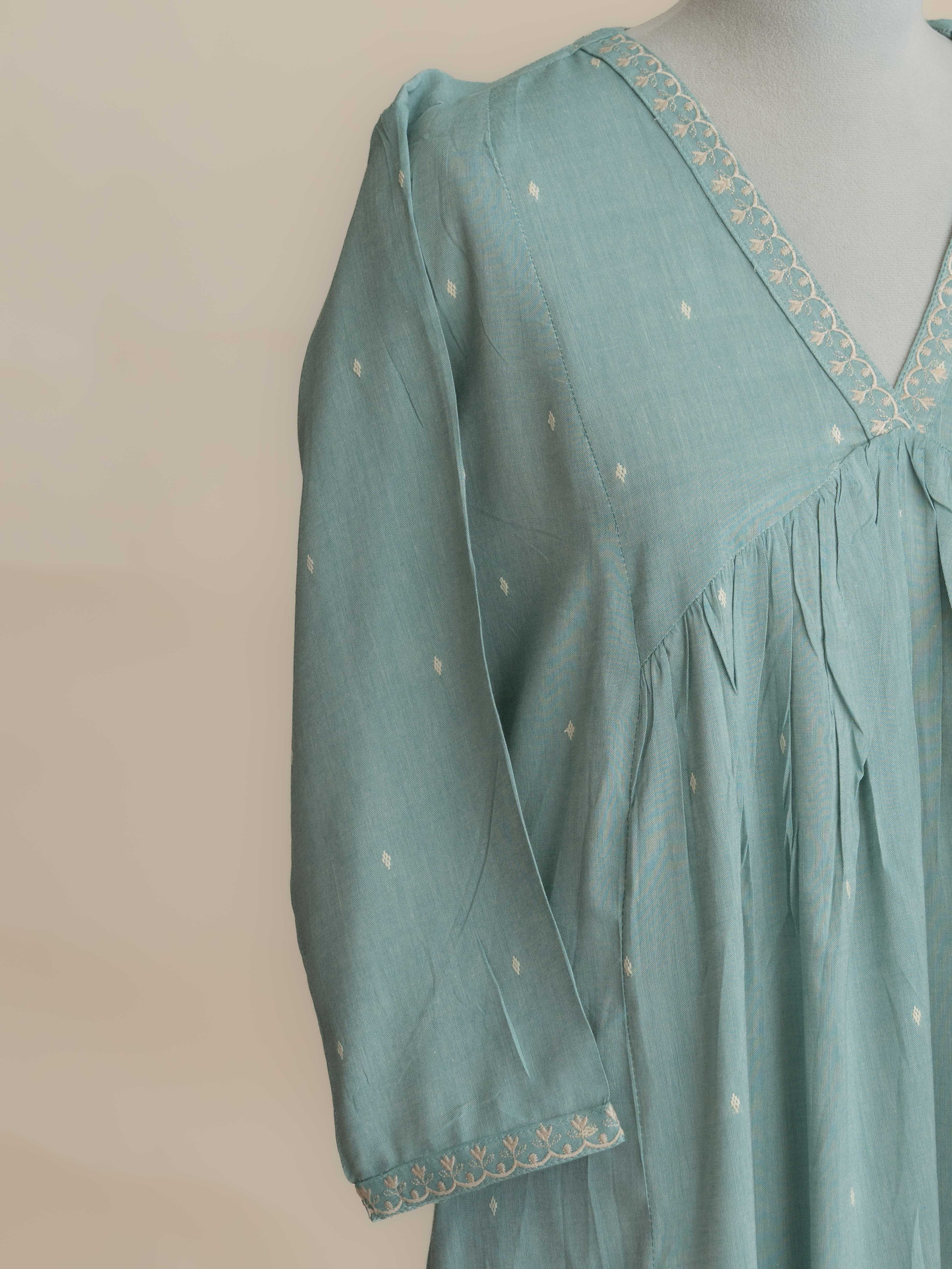Tvisha Cotton Handloom Embroidered A-Line Kurta