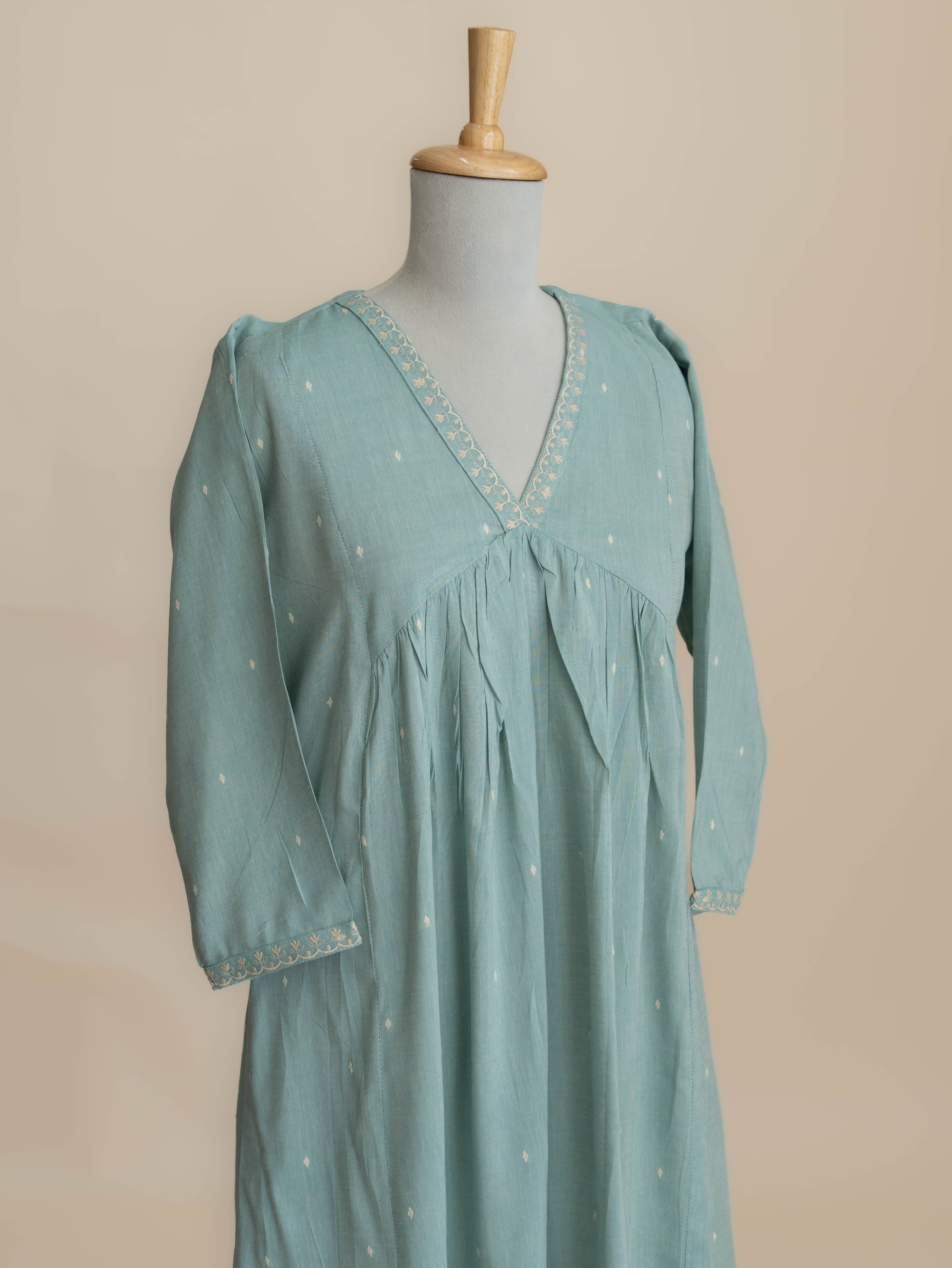 Tvisha Cotton Handloom Embroidered A-Line Kurta