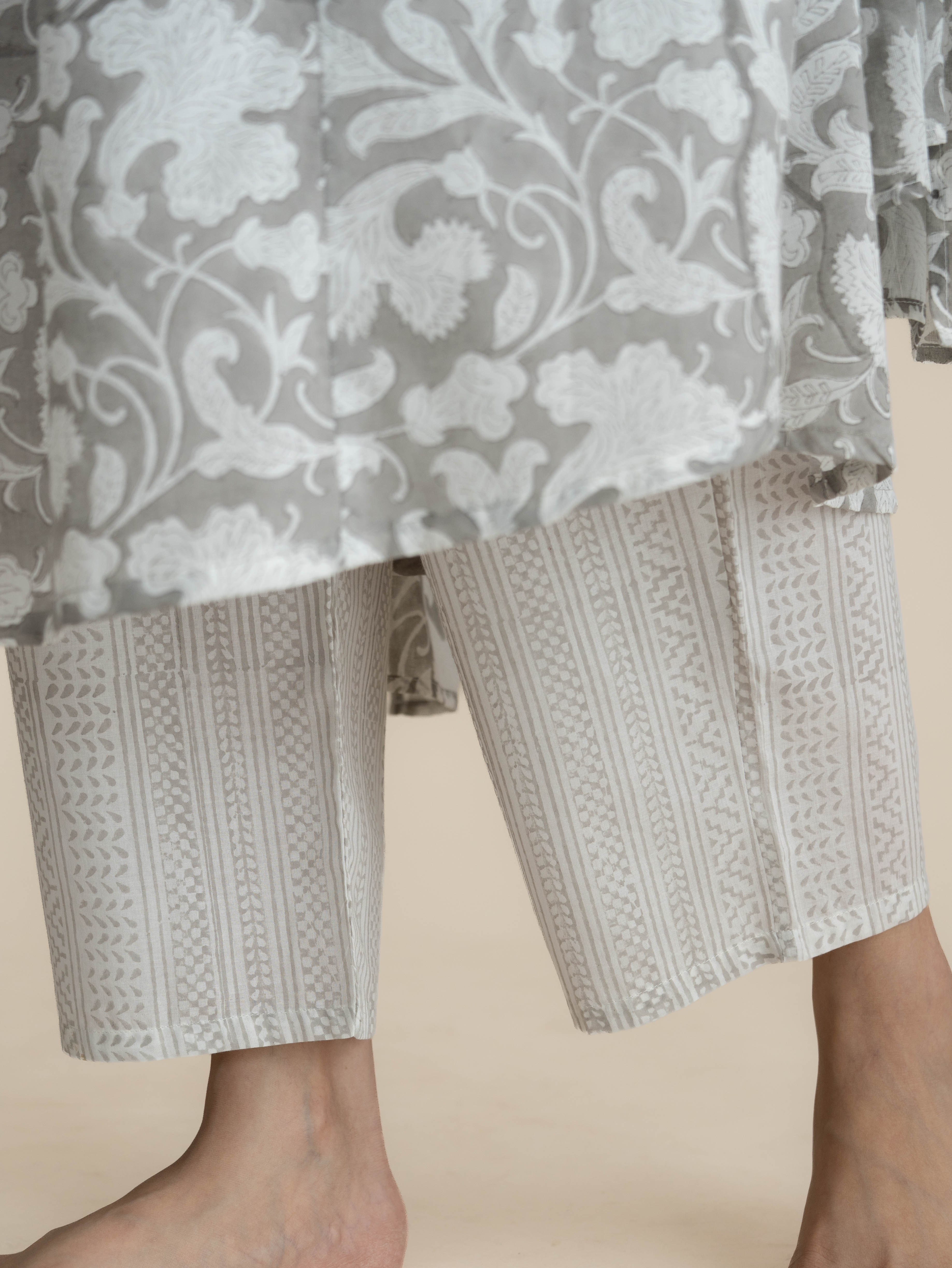 Remina Cotton Block Printed A-Line Suit Set
