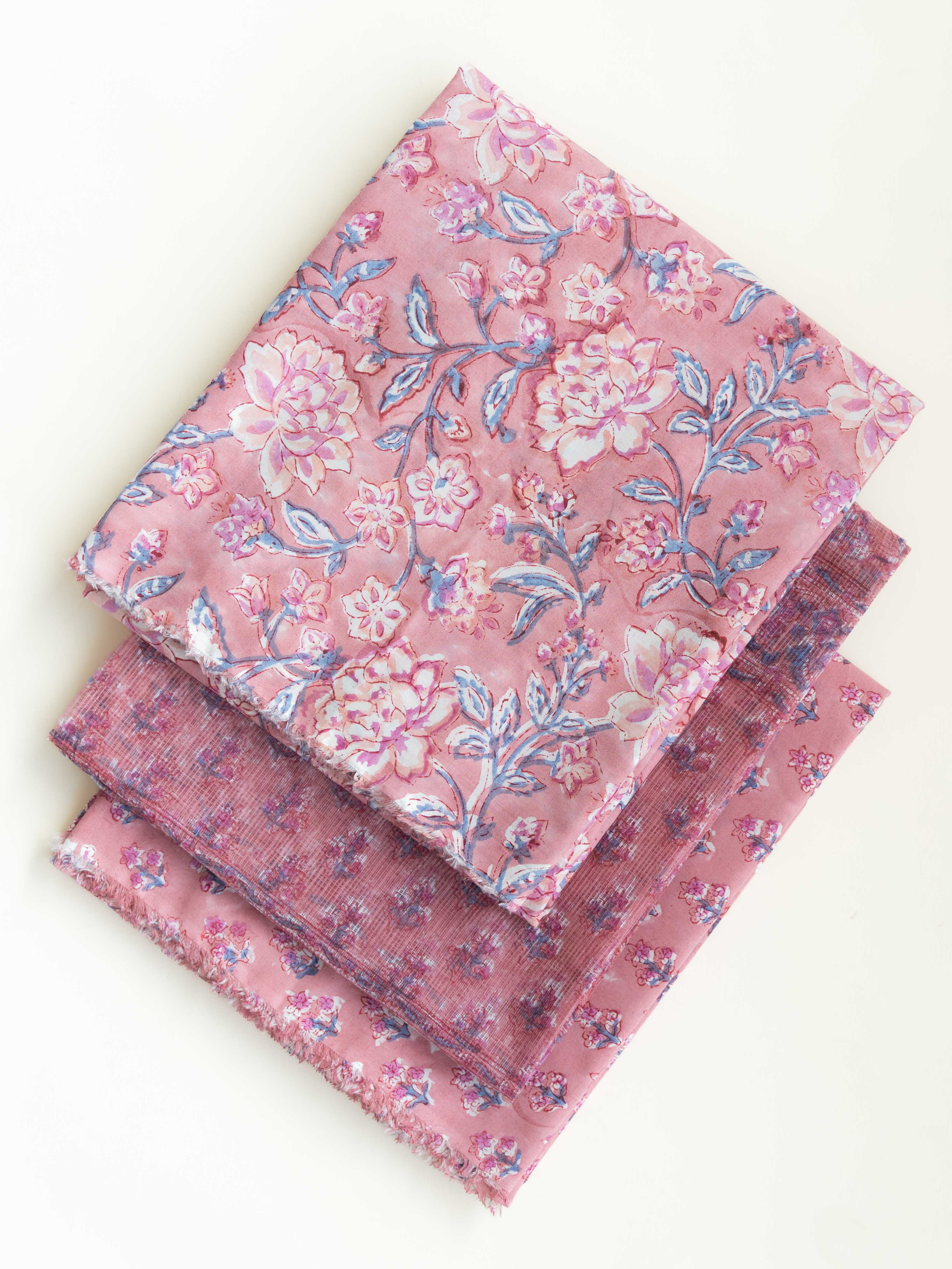 Zahra Cotton Block Printed Unstitched Suit Set - 3 Piece