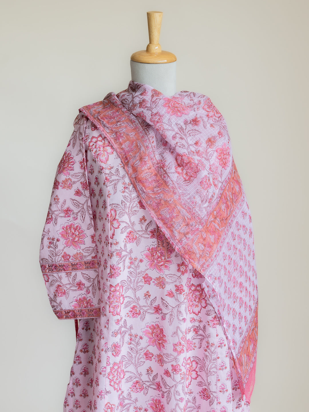 Rafa Cotton Block Printed A-Line Suit Set
