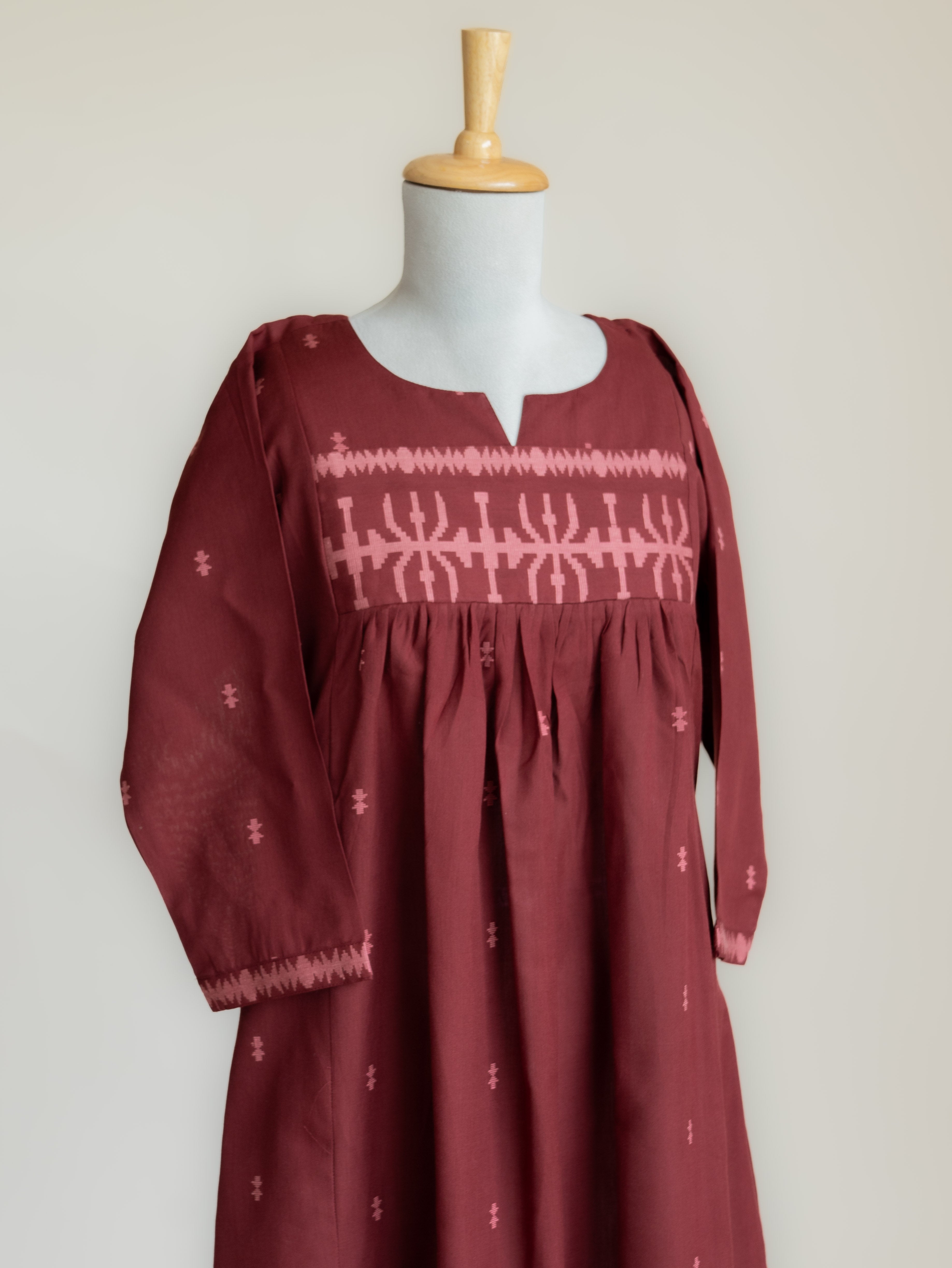 Aramya Cotton Jamdani A-Line Kurta
