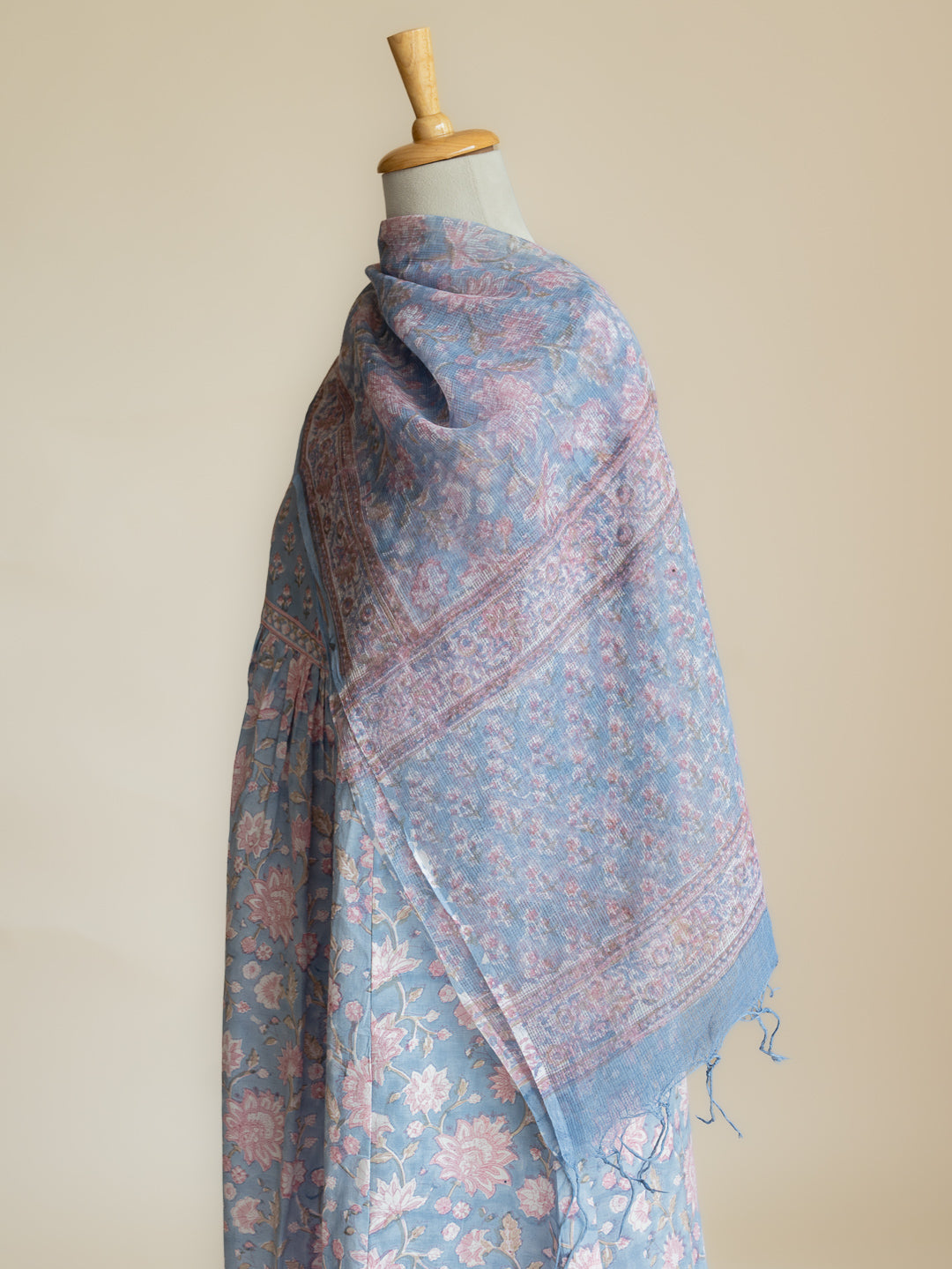 Mihira Cotton Block Printed A-Line Suit Set