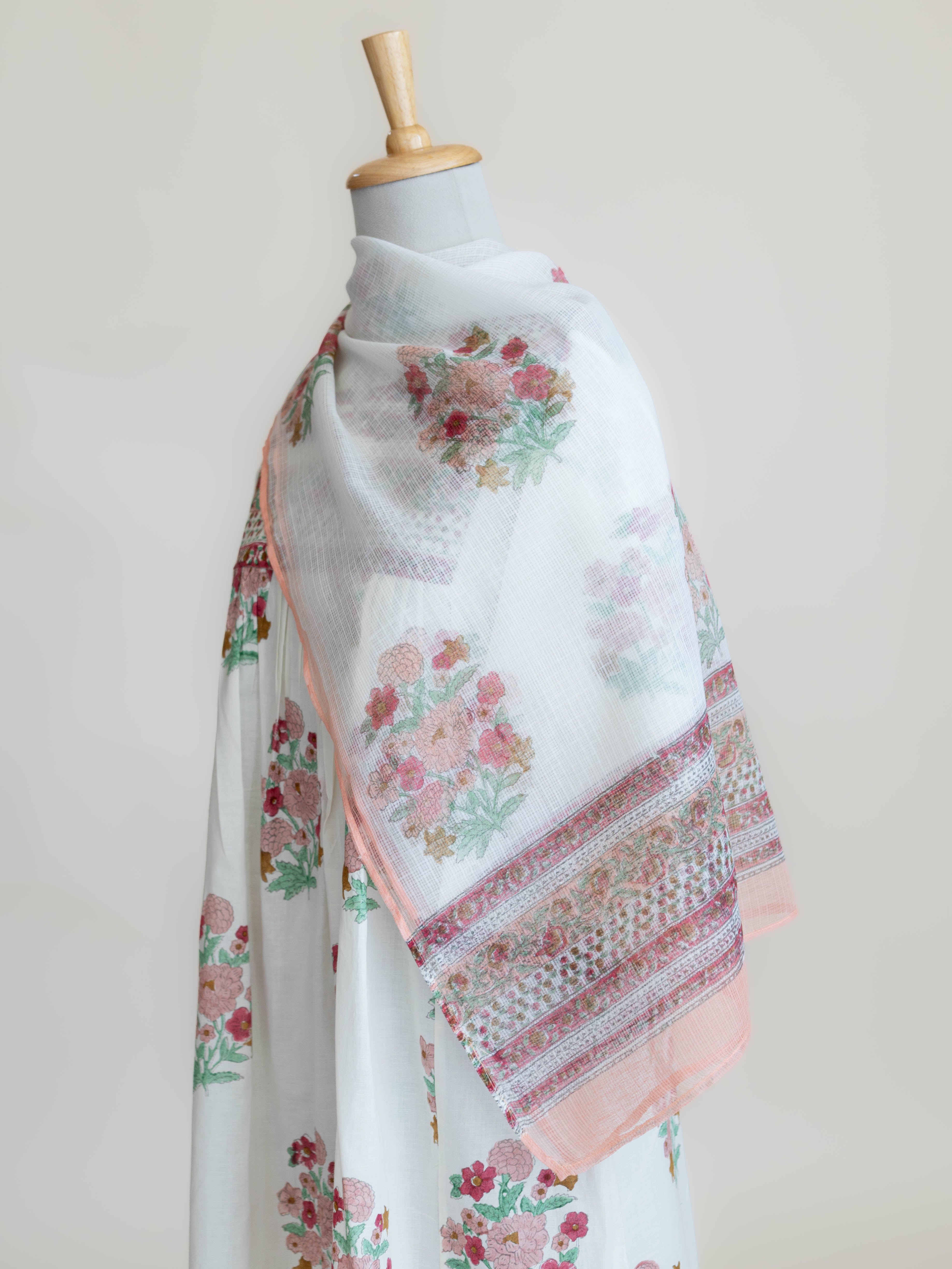 Hitha Cotton Block Printed A-Line Suit Set