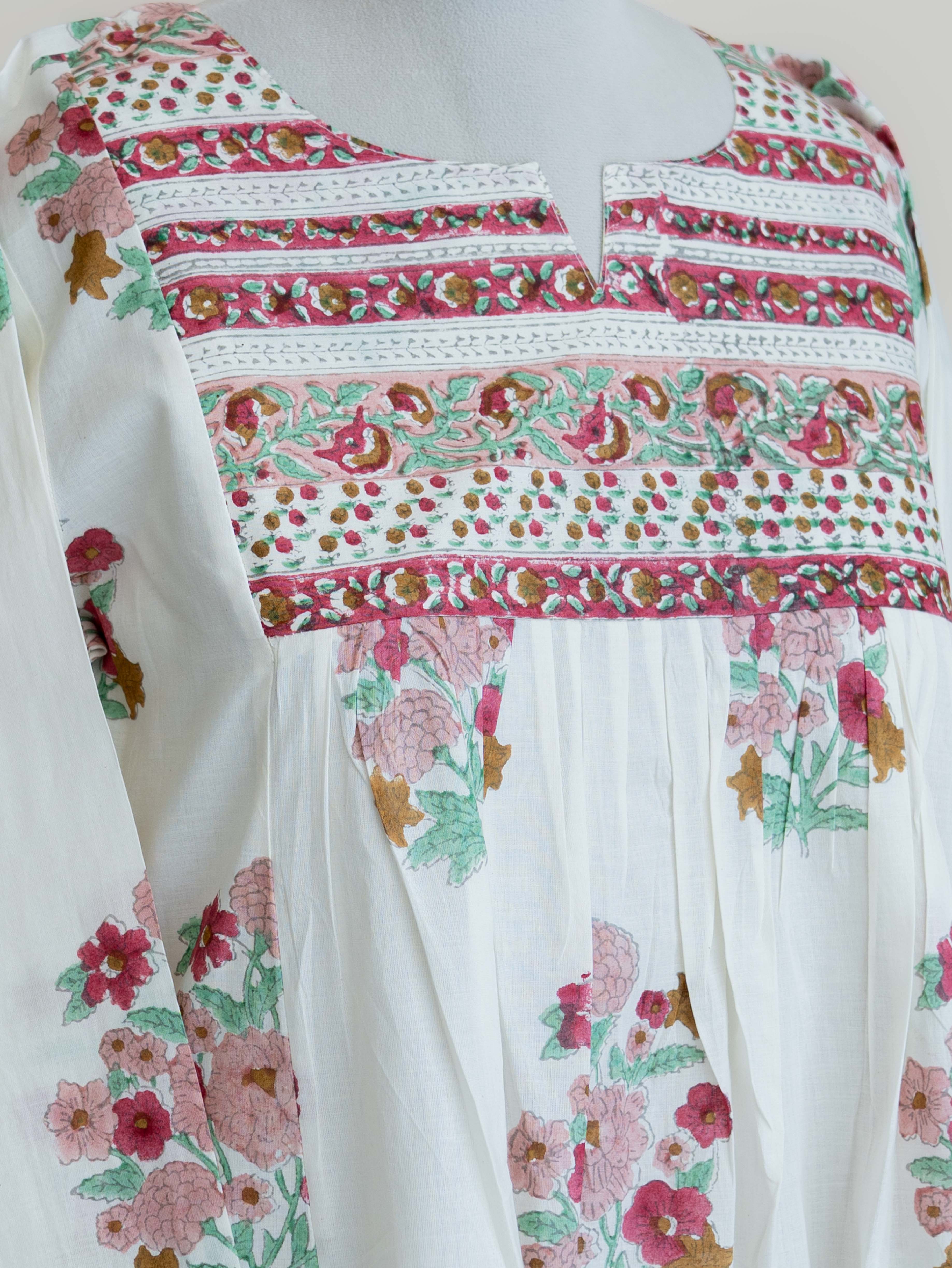 Hitha Cotton Block Printed A-Line Suit Set