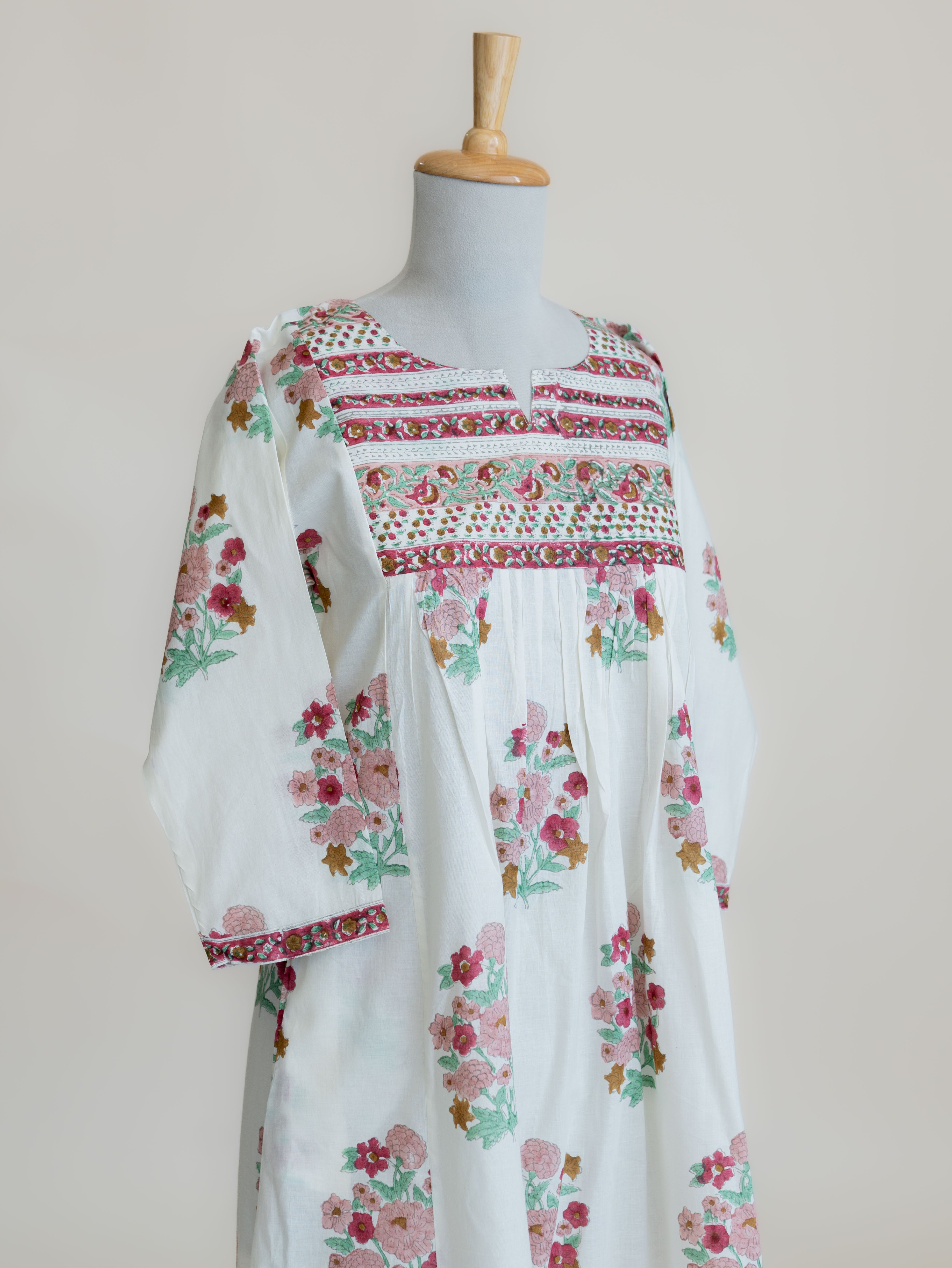 Hitha Cotton Block Printed A-Line Suit Set