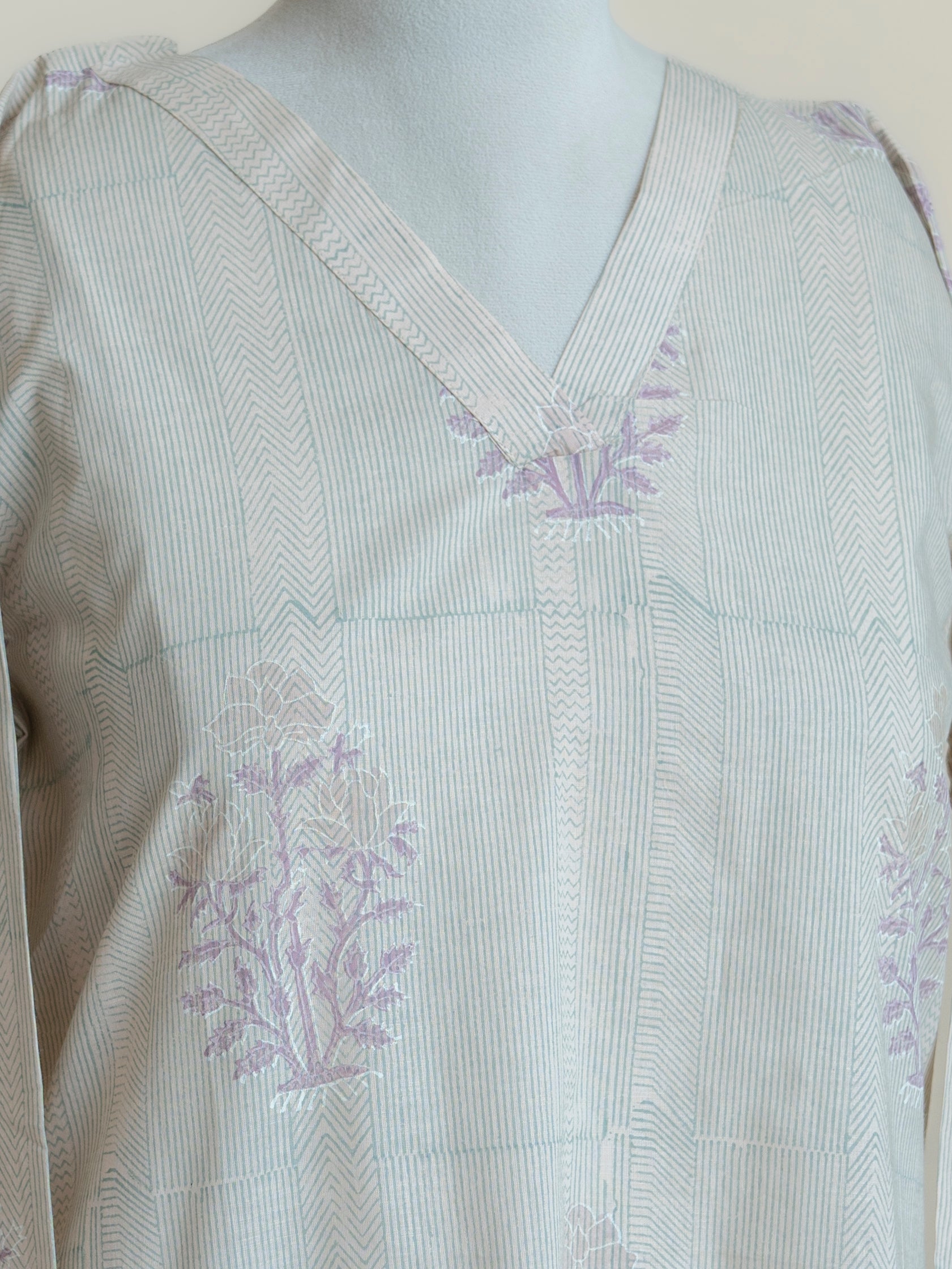 Avema Cotton Block Printed A-Line Kurta