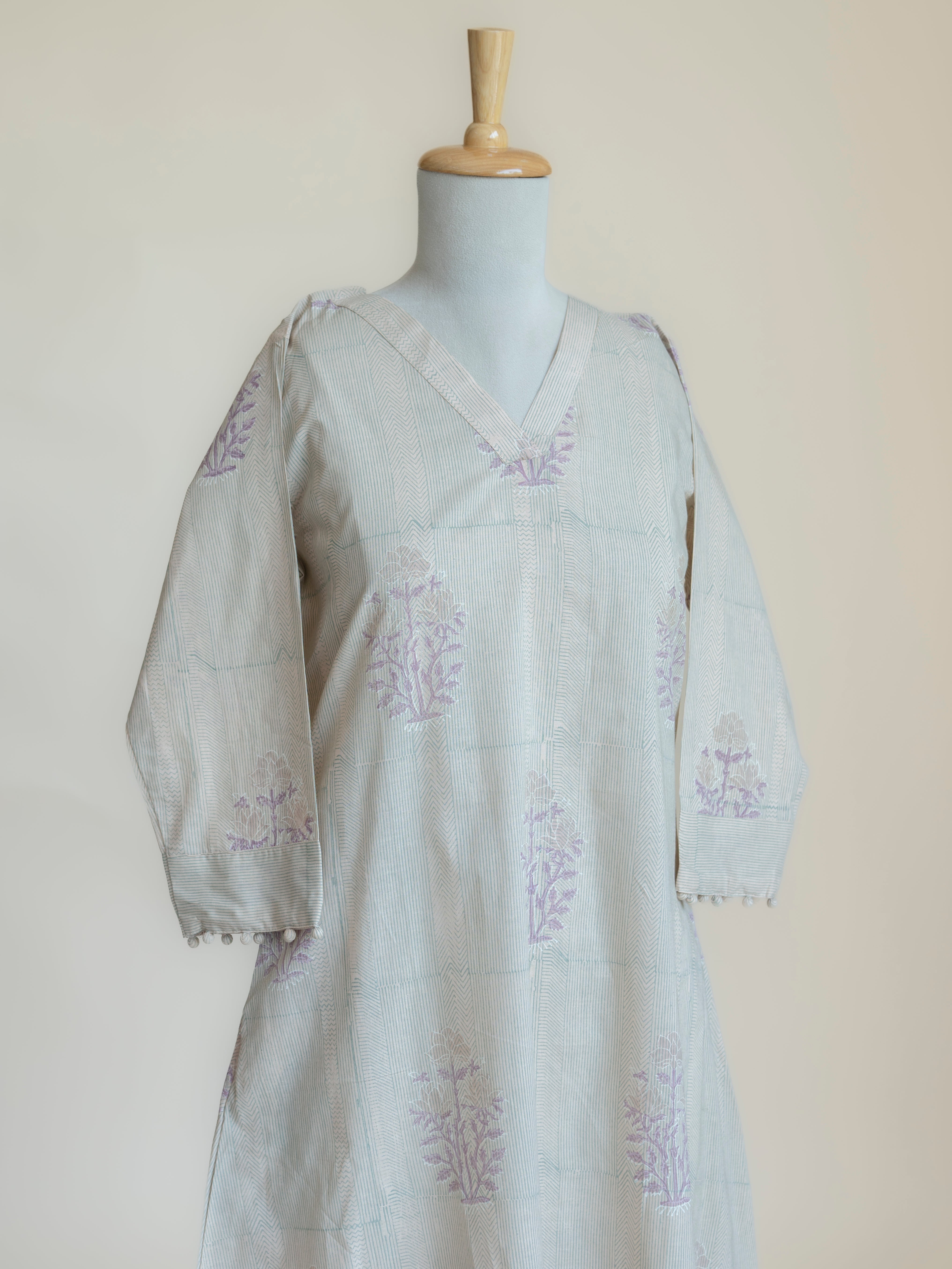Avema Cotton Block Printed A-Line Kurta