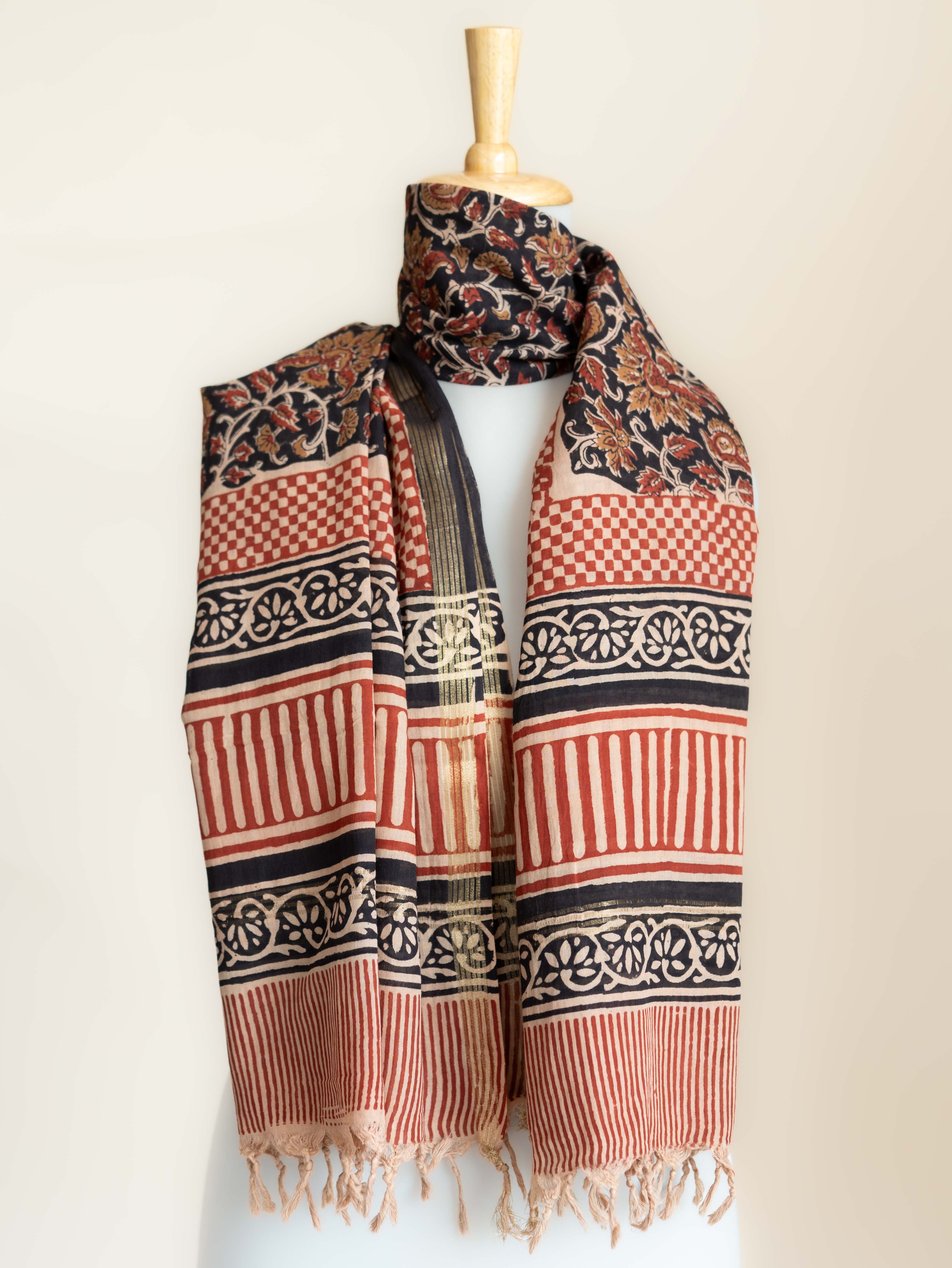 Liya Cotton Block Printed Dupatta