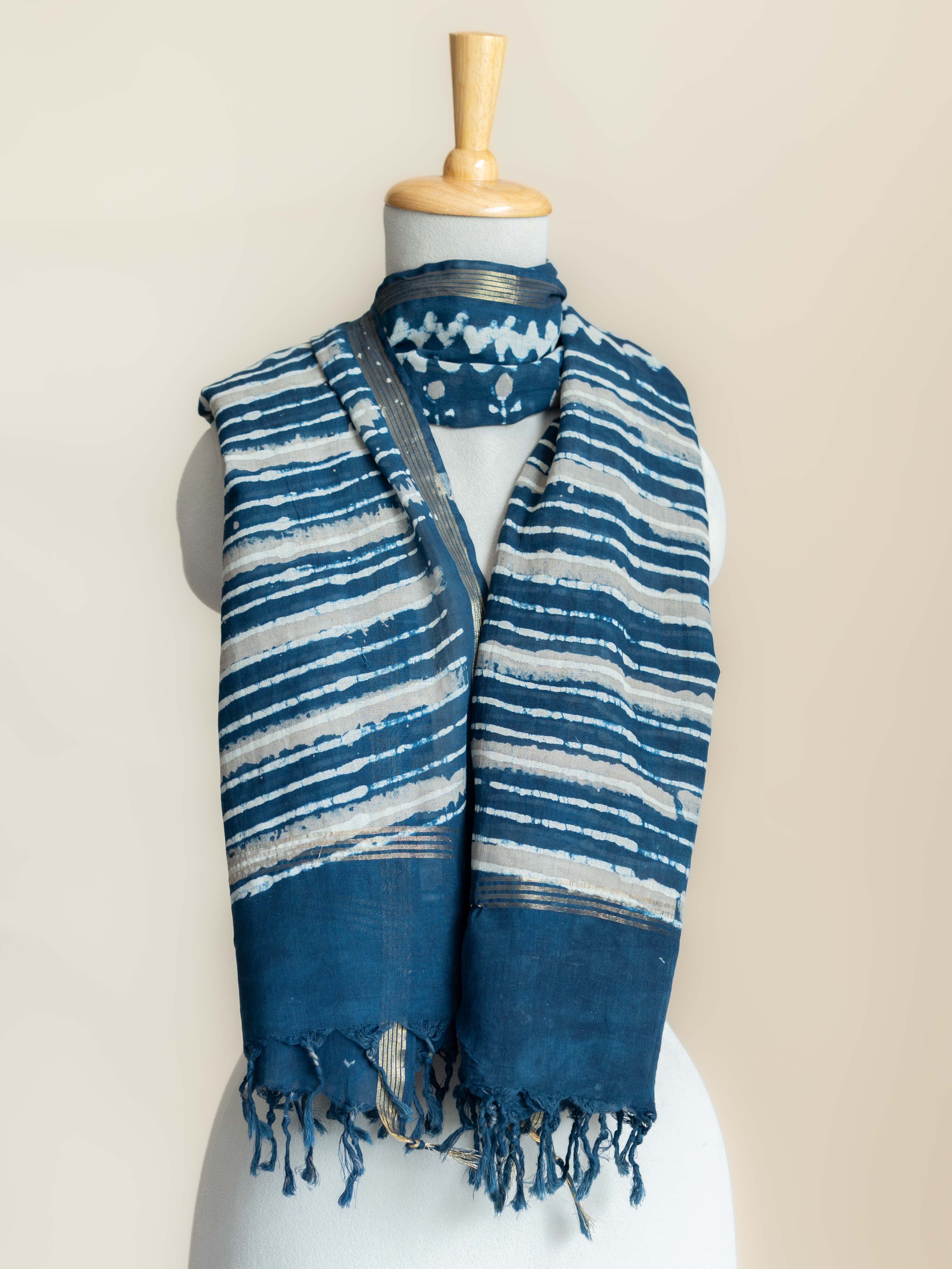 Aiza Cotton Block Printed Dupatta