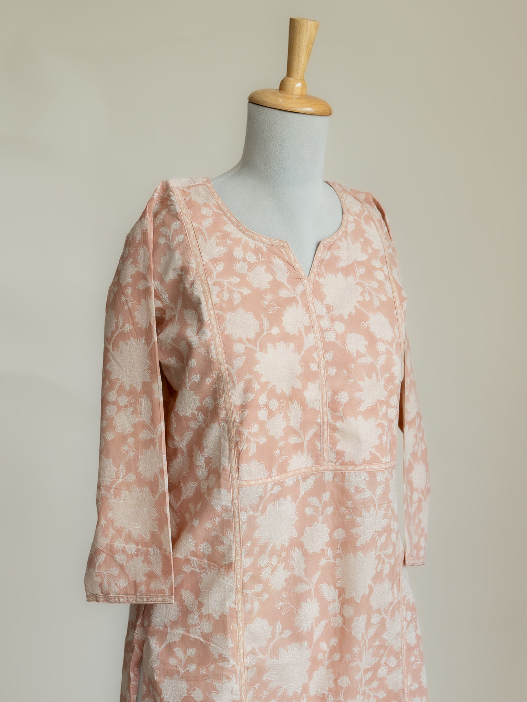Iraya Cotton Block Printed Straight Kurta