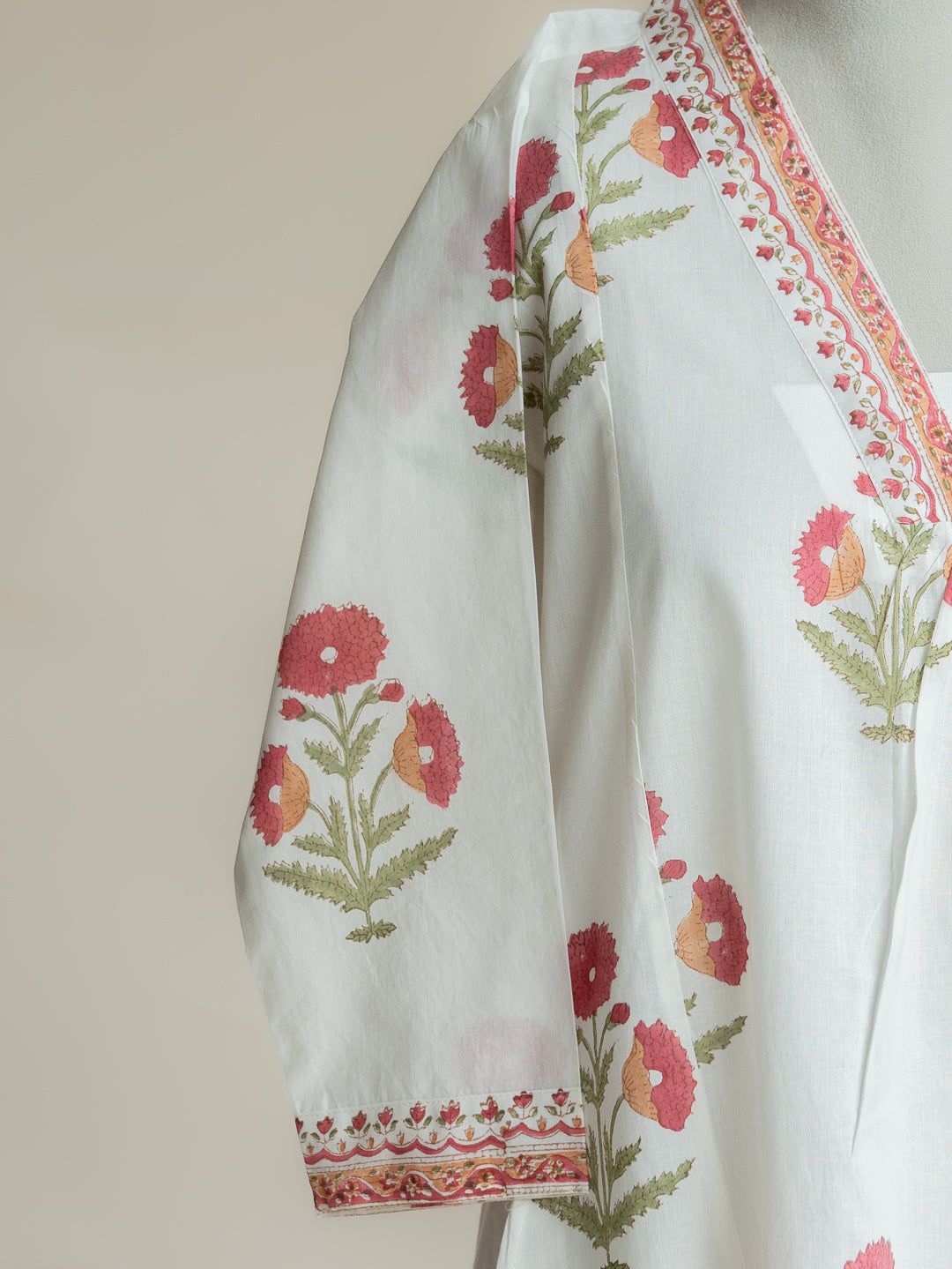 Zuneera Cotton Block Printed A-Line Suit Set